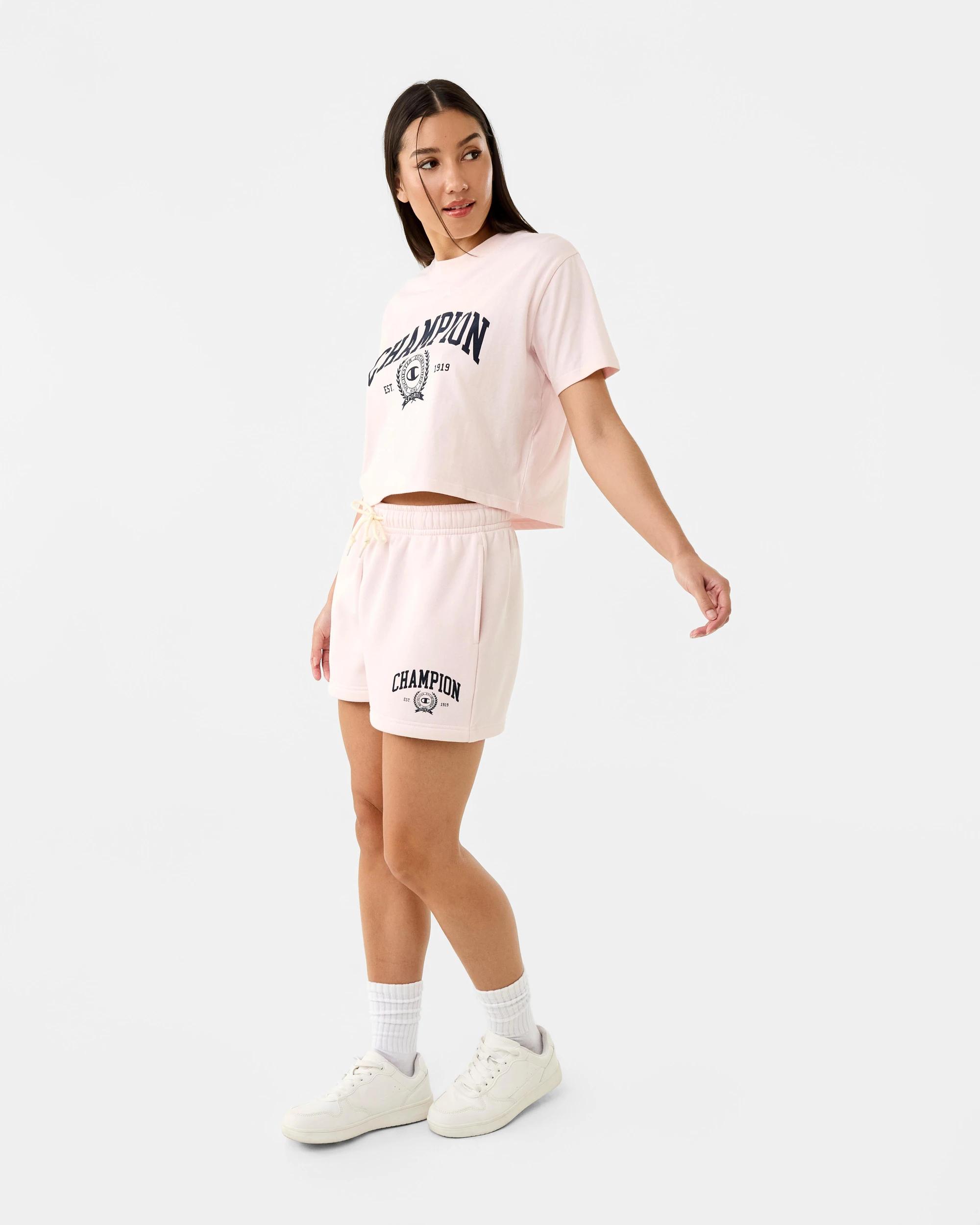 3 Champion Varsity Womens Crop T-shirt Pale Mauve, 3 of 8