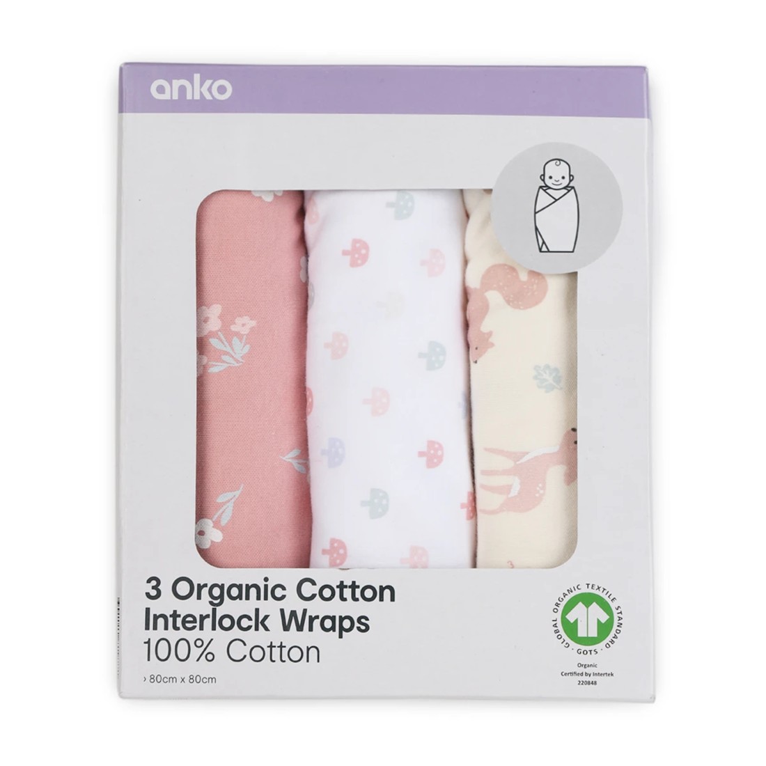 3 3 Pack Organic Cotton Interlock Wraps - Woodlands, 3 of 6