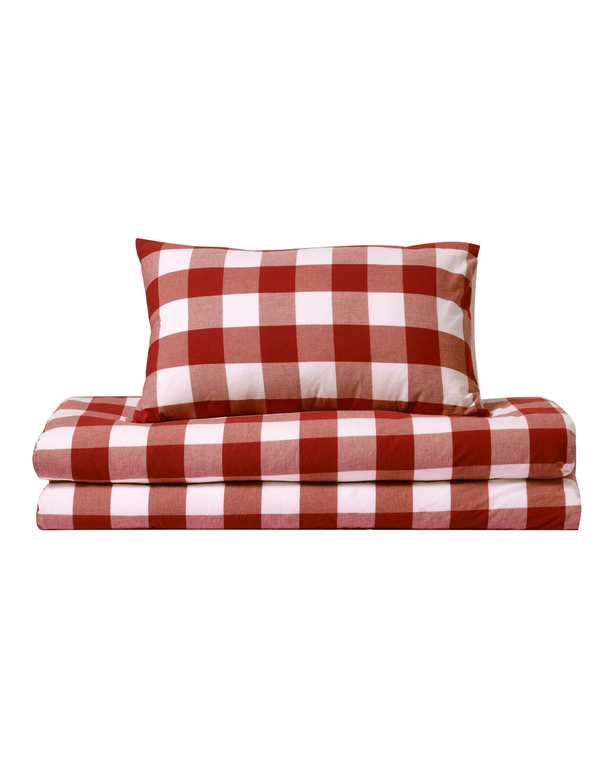 3 Dreamaker Remy Yarn Dyed Washed Cotton Checkered Quilted Cover Set - King Single Bed - Rust, 3 of 6