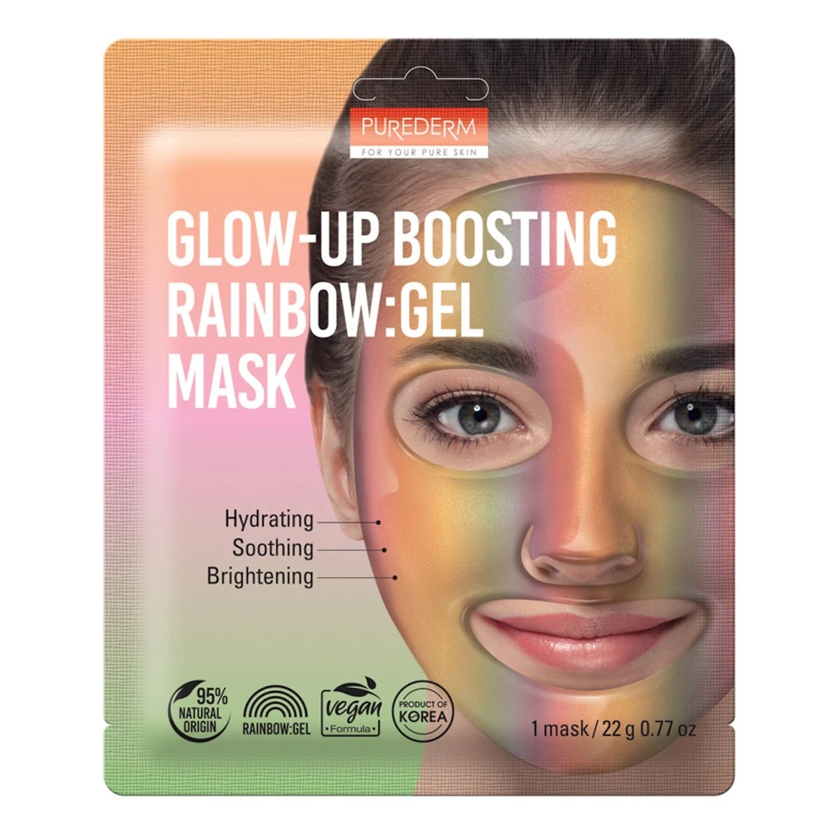 1 Purederm Glow-Up Boosting Rainbow:Gel Mask 22g, 1 of 2