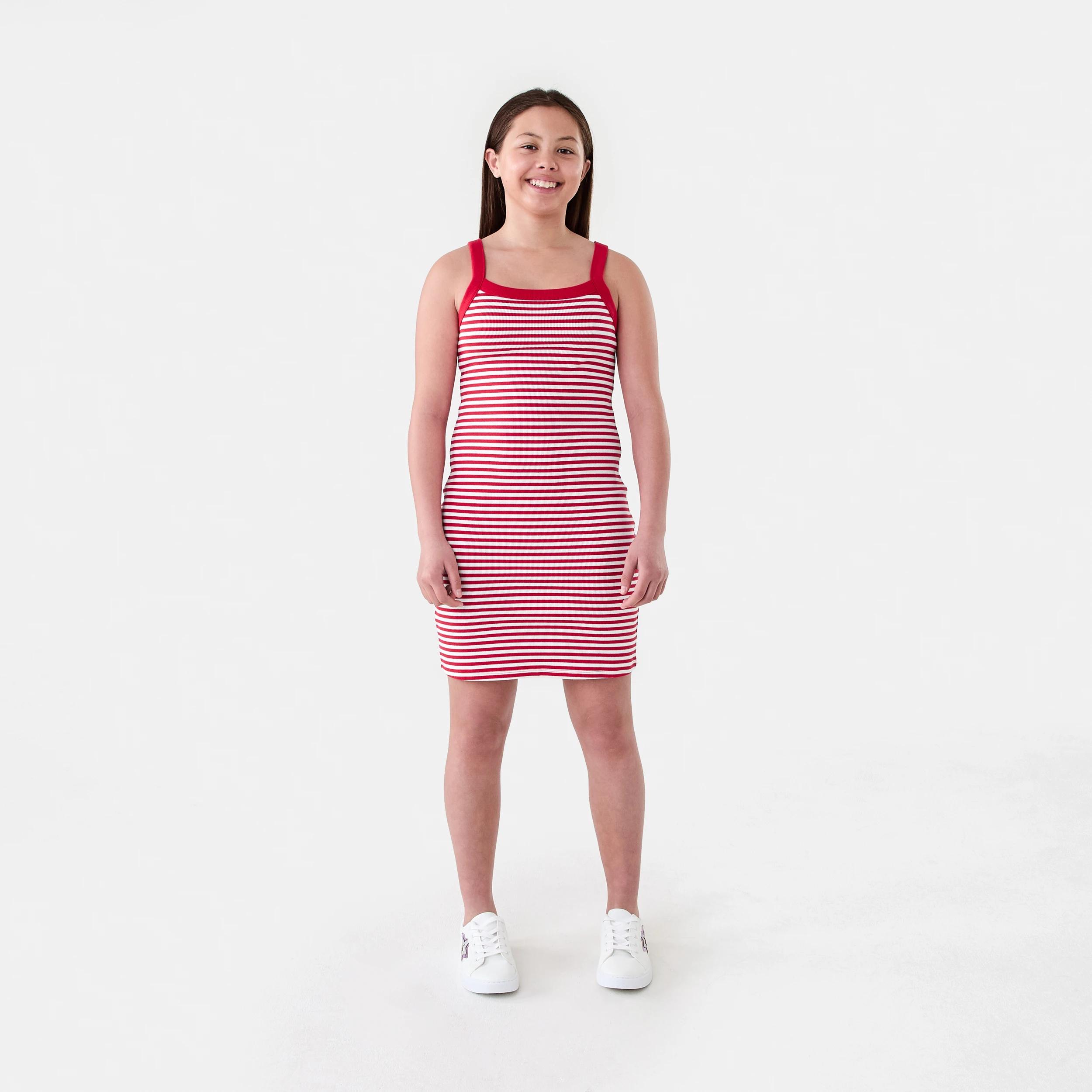 6 Rib Tank Dress Red Stripe, 6 of 7