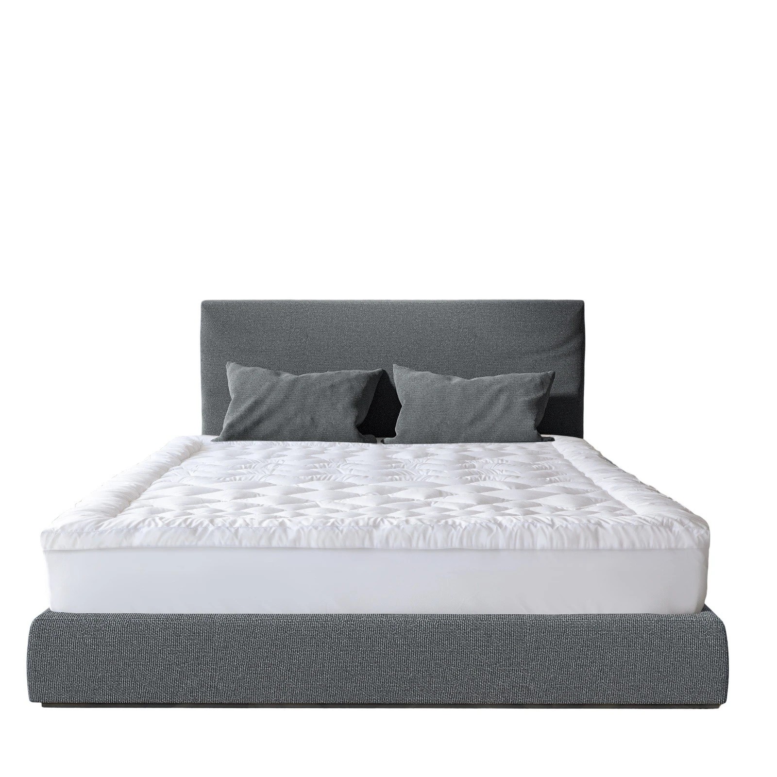 2 Royal Comfort 1200GSM Deluxe 7-Zone Mattress Topper Luxury Gusset Breathable - Single Bed - White, 2 of 10