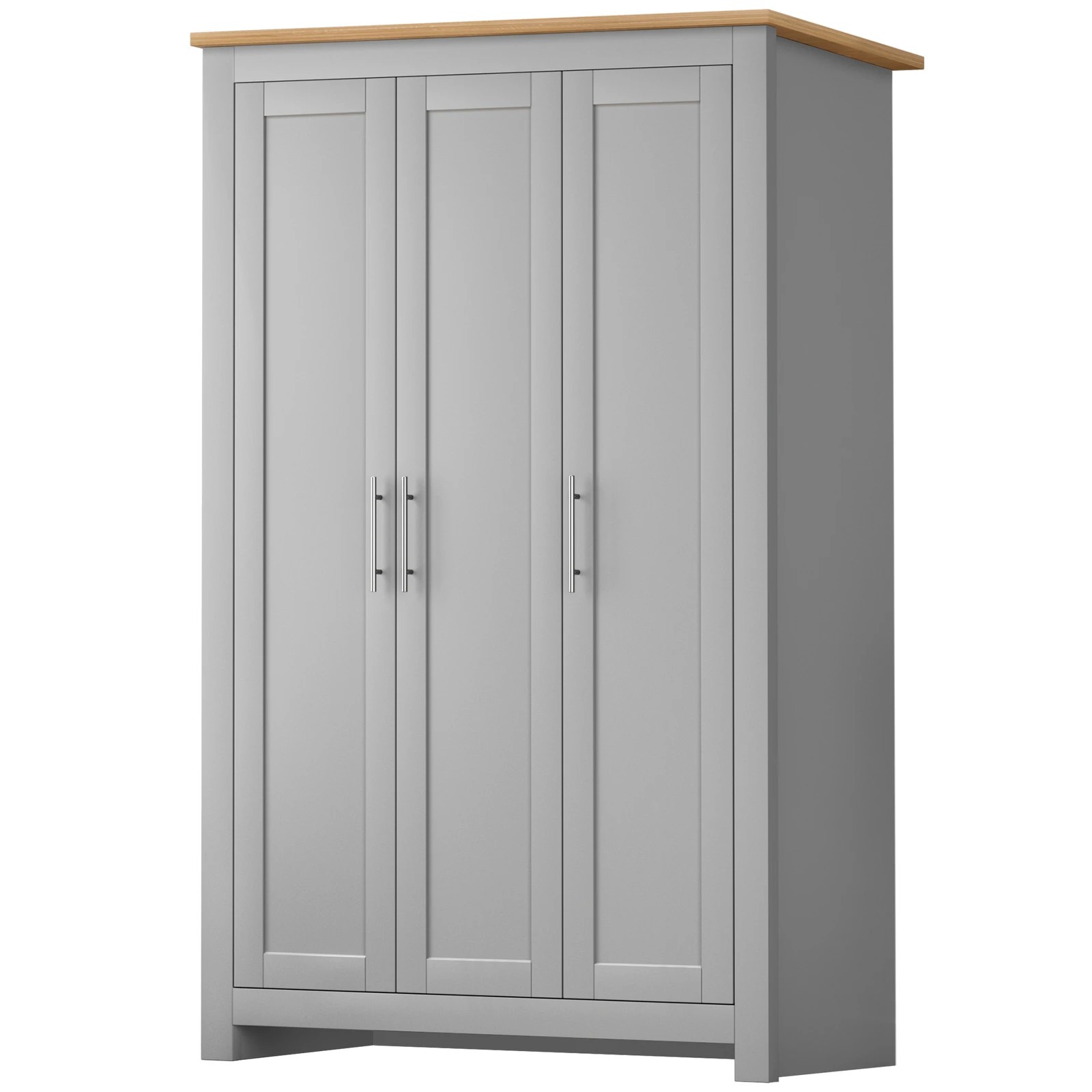 1 Alfordson Wardrobe Clothes Closet Storage Cabinet Organizer Shelf Hanging - Grey, 1 of 4