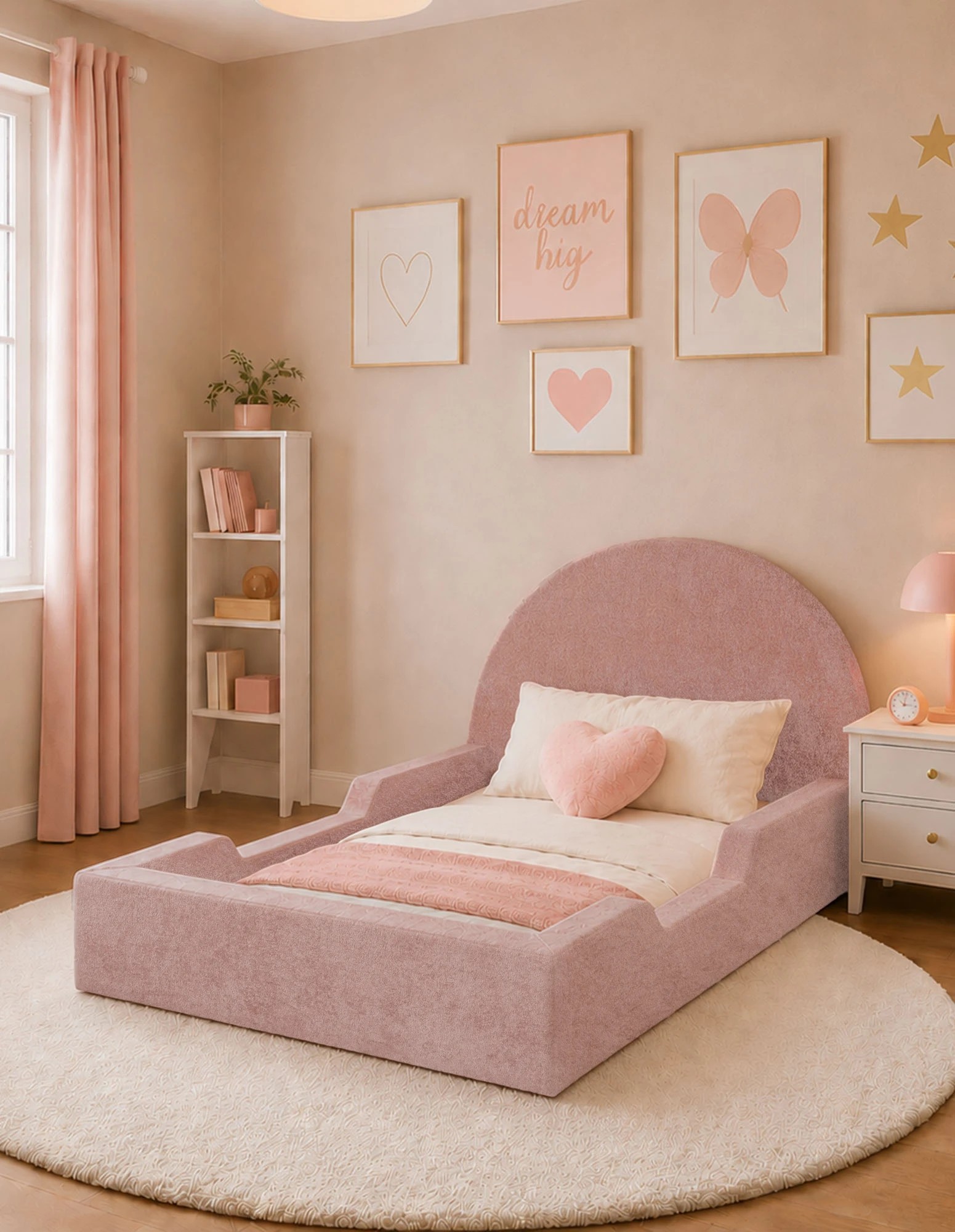 2 Milano Cubrio Kids Tool Free Bed Frame - King Single - Pink, 2 of 6