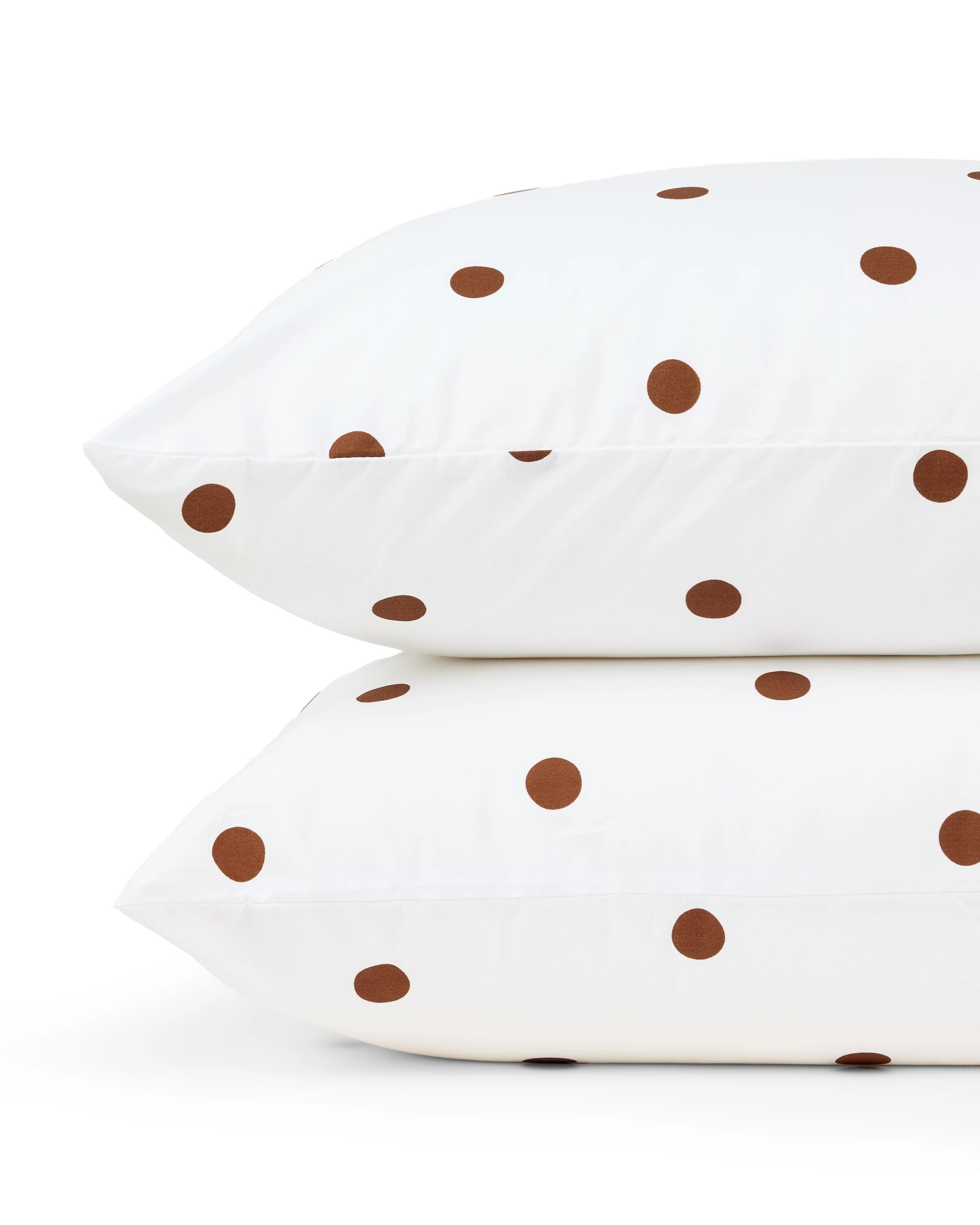 2 250 Thread Count Polka Dot Cotton Sheet Set - King Bed, Off White and Chocolate, 2 of 5