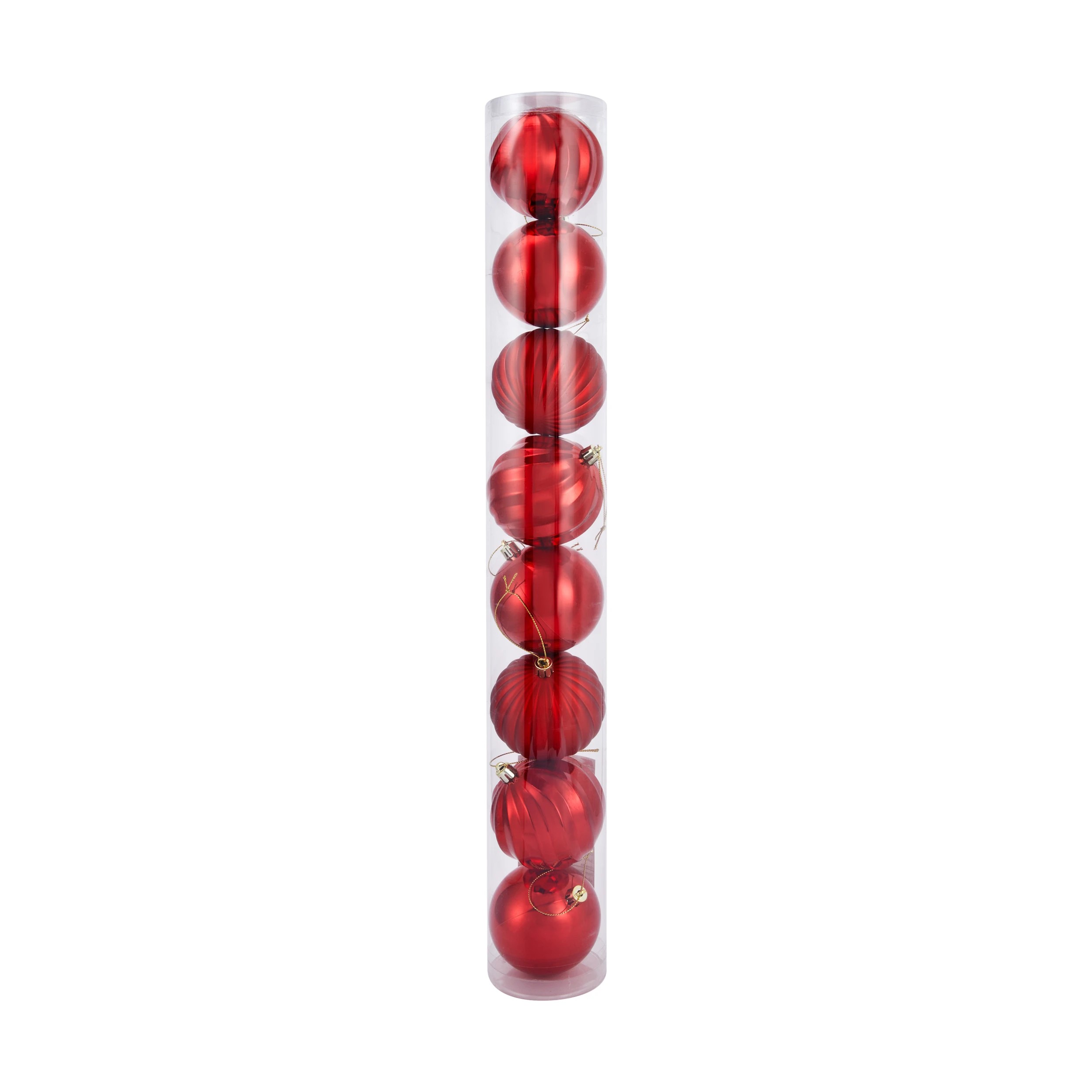 1 8 Pack 8cm Red Baubles, 1 of 7