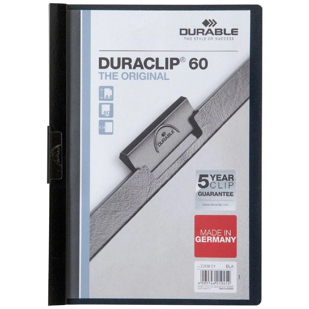 1 Durable A4 Duraclip 60 Clamp File Black, 1 of 1