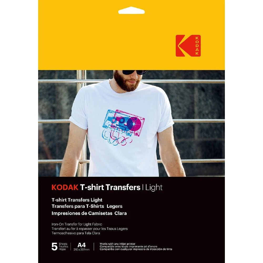 1 Kodak Light T-Shirt Iron-on Transfers 5 Pack, 1 of 1