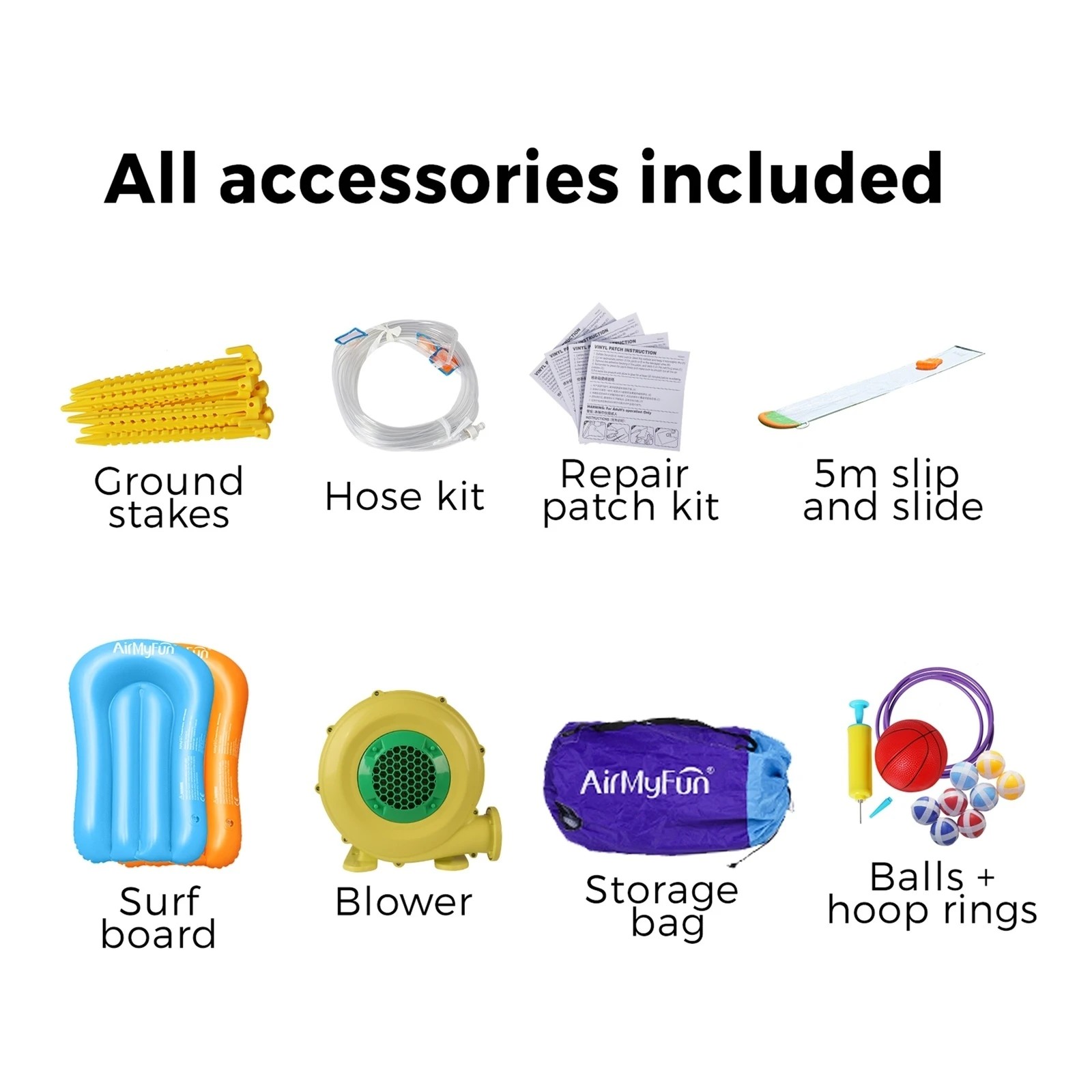 2 Airmyfun 11 Play Zones Inflatable Water Slide Trampoline Bounce House Splash
 - Multi, 2 of 8