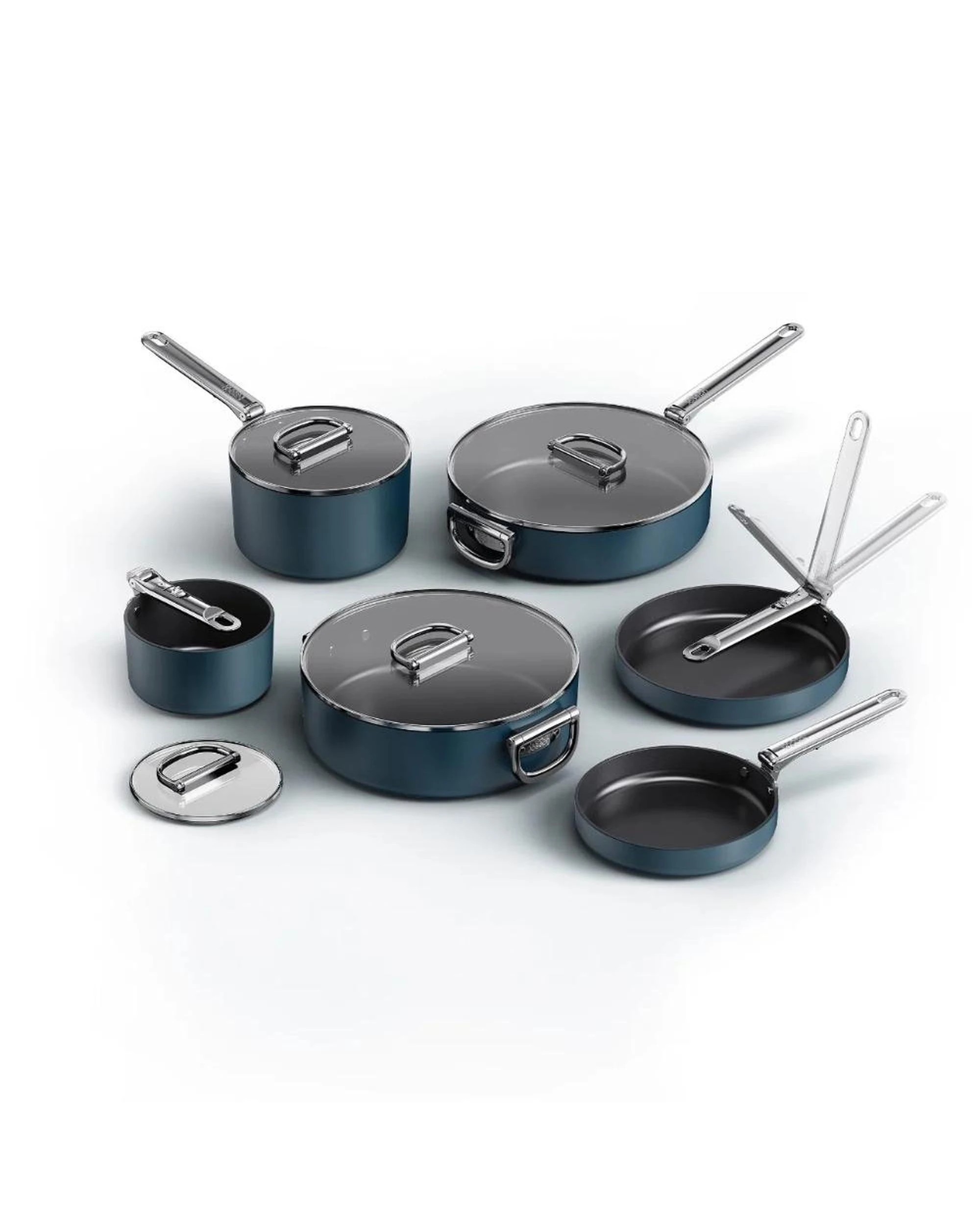 2 Joseph Joseph Space Folding Handle Nonstick 6 Piece Cookware Set  Suits Induction, 2 of 7