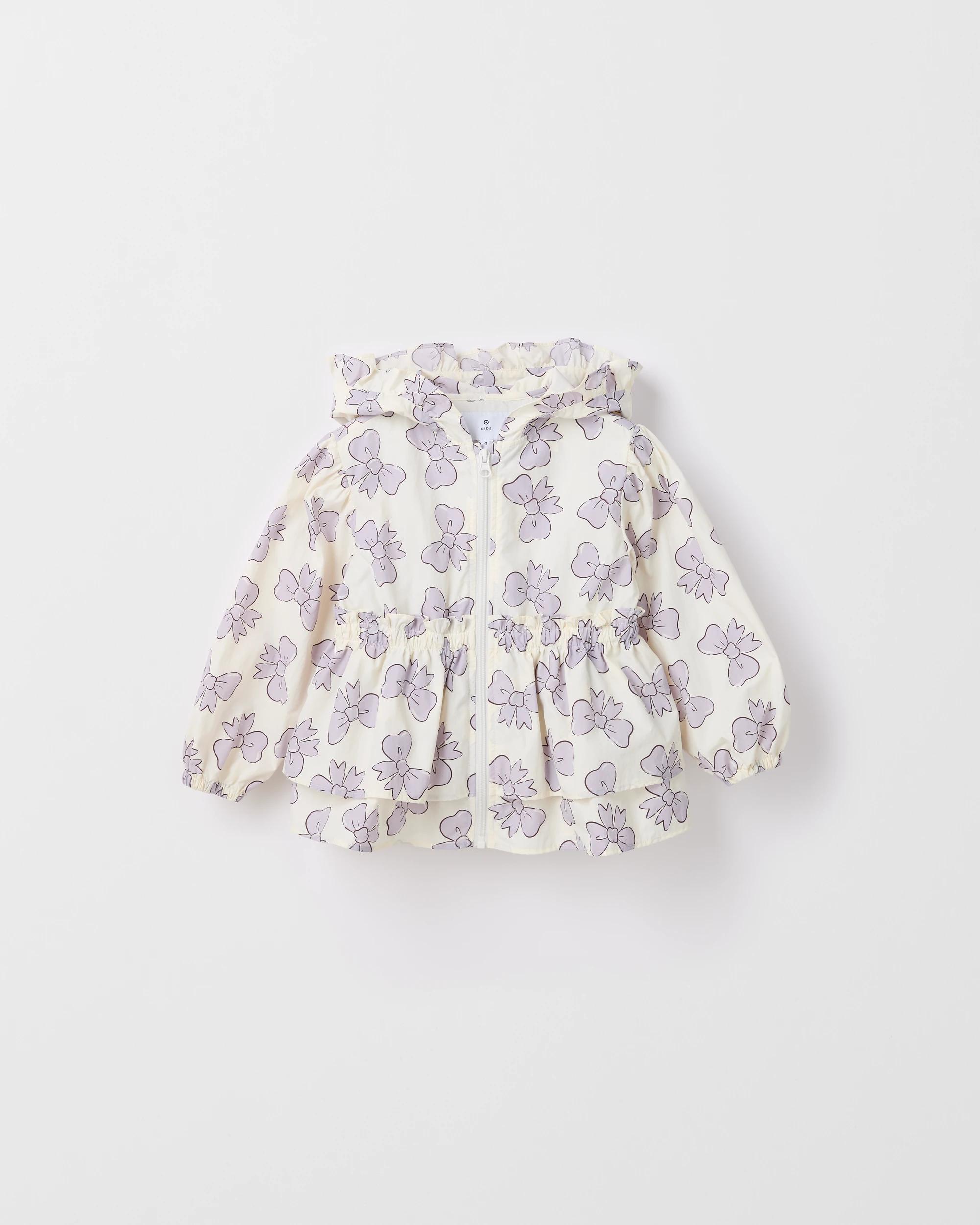 6 Target Kids Water Repellent Long Sleeve Frill Jacket BOW AOP MULTI, 6 of 7