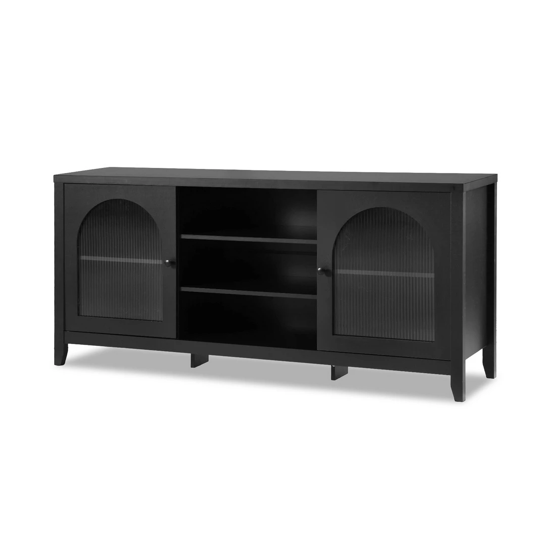 1 Artiss Buffet Sideboard Shelves Double Doors - Black, 1 of 4