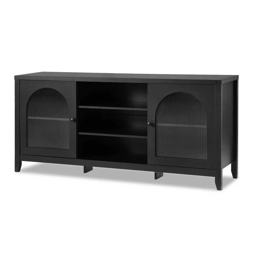 1 Artiss Buffet Sideboard Shelves Double Doors - Black, 1 of 6