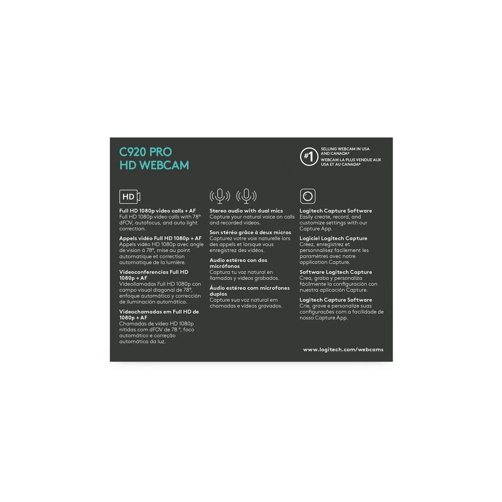 6 Logitech C920 Full HD Pro Webcam, 6 of 6