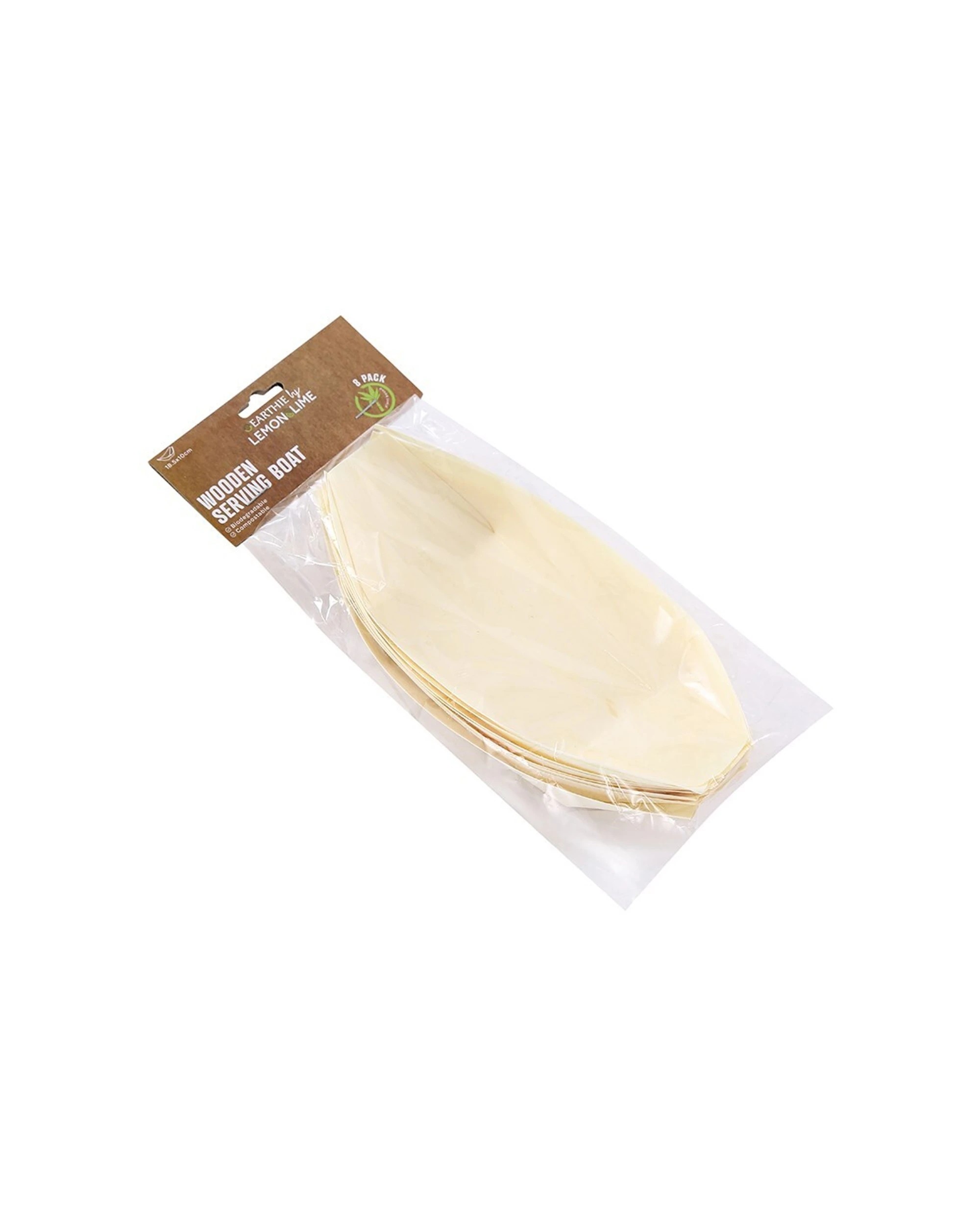 4 Lemon & Lime 64pc Eco Wood Serving Boat Set 18.5x10cm - Natural, 4 of 6