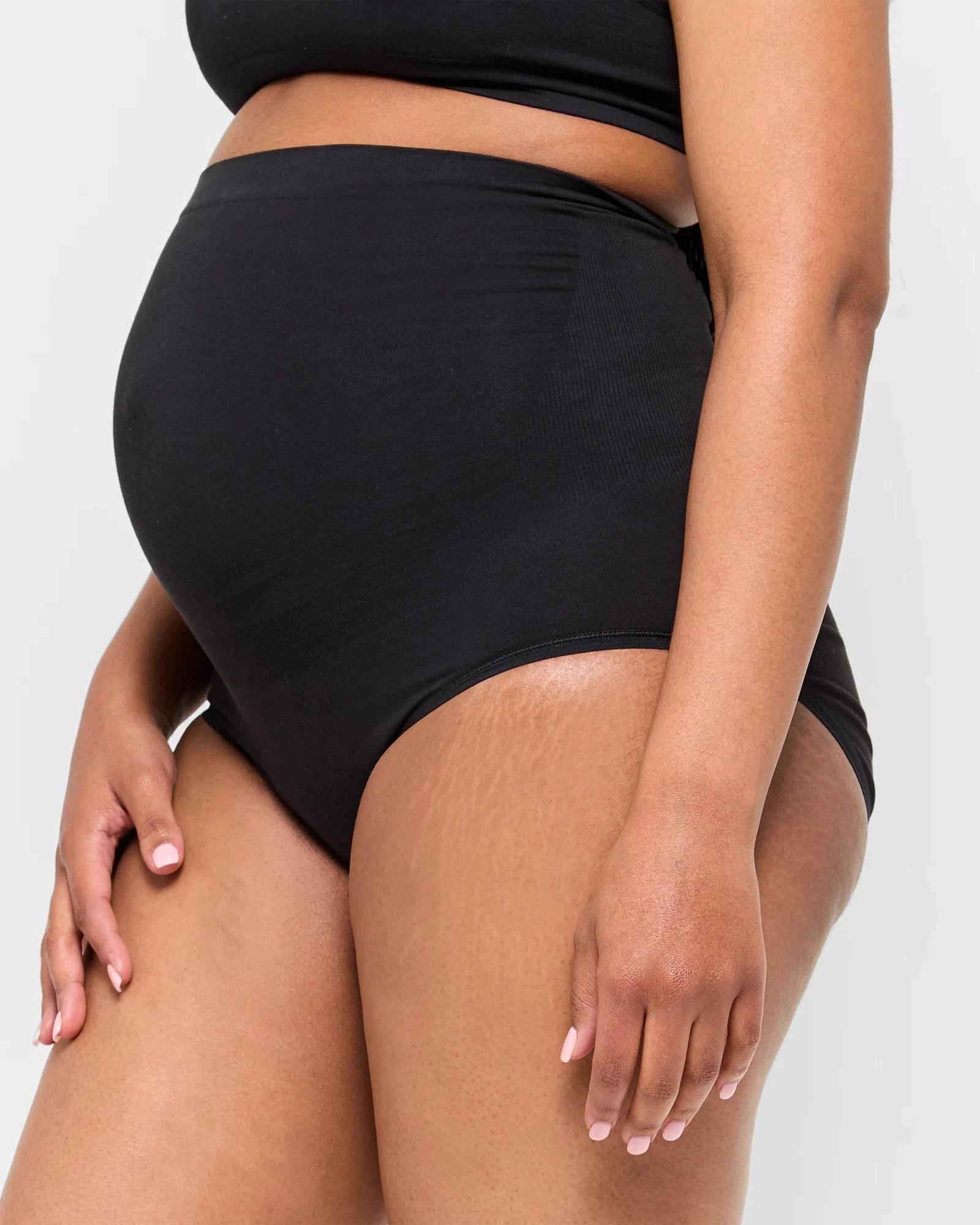 2 Target Maternity Cotton Rich Seamfree Over Belly Briefs BLACK, 2 of 3