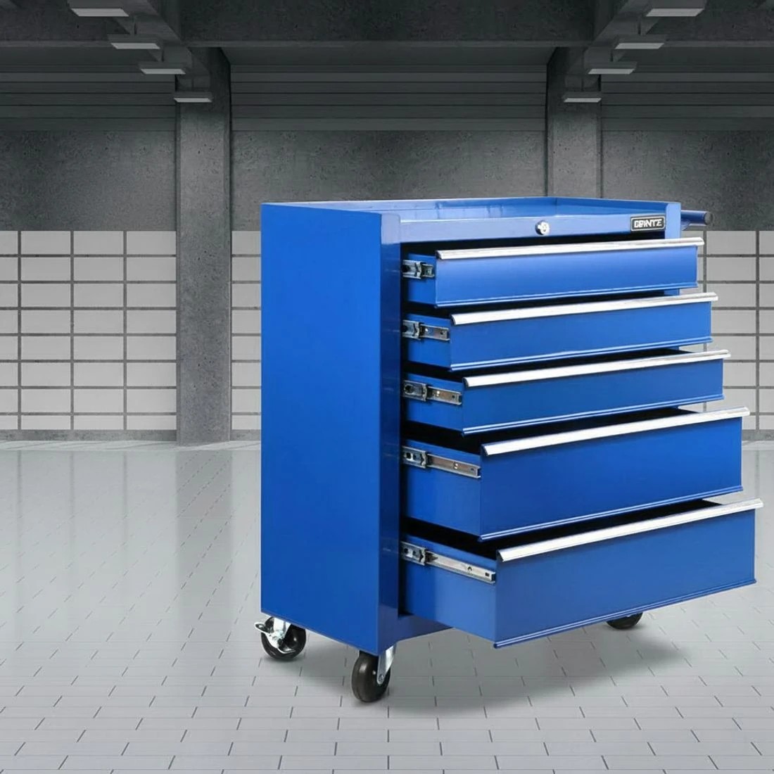 2 Giantz 15 Drawers Tool Chest Trolley Toolbox 2-in-1 Storage - Blue, 2 of 5