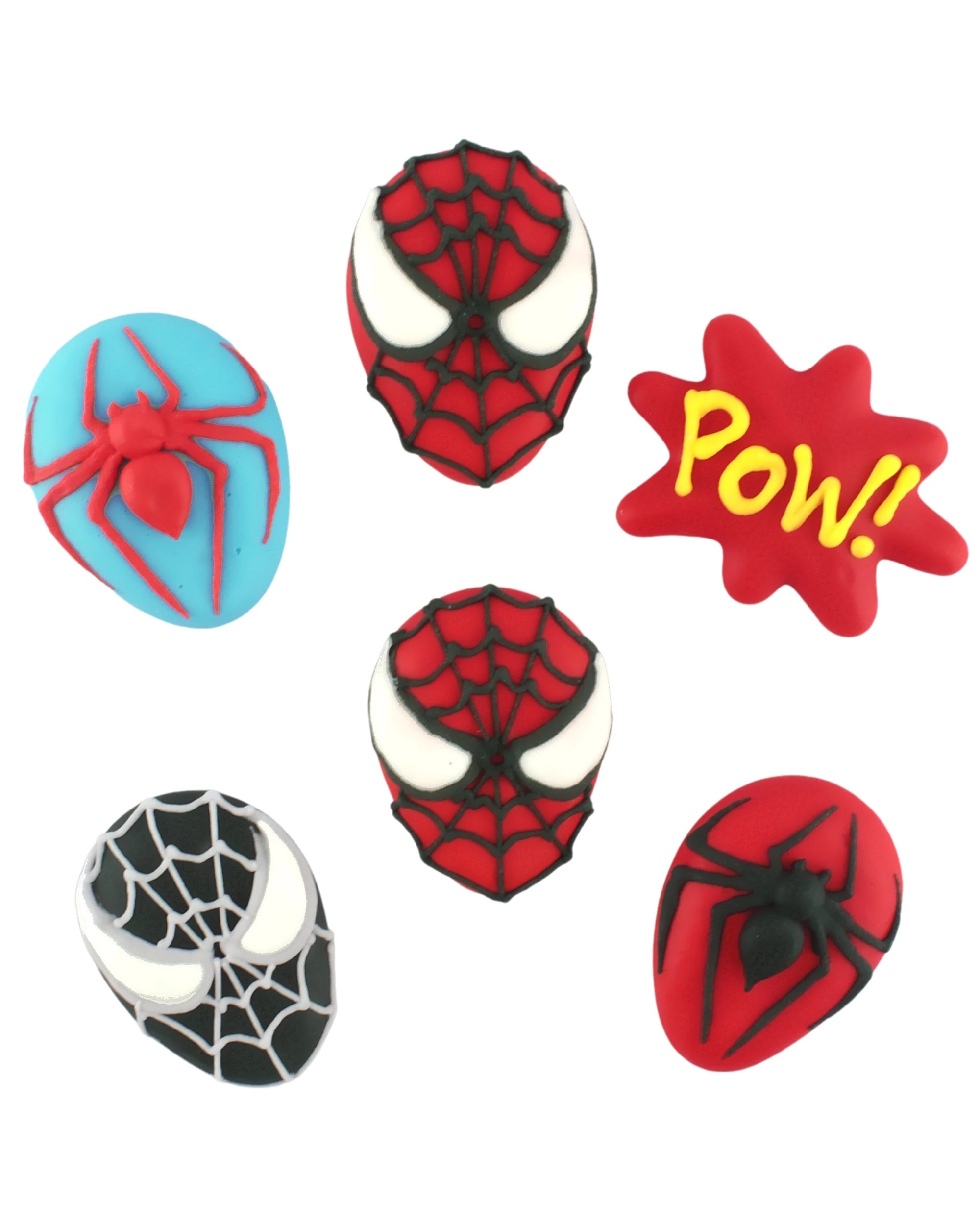 1 Marvel Spiderman Edible Sugar Cupcake Decorations Pack of 6, 1 of 3