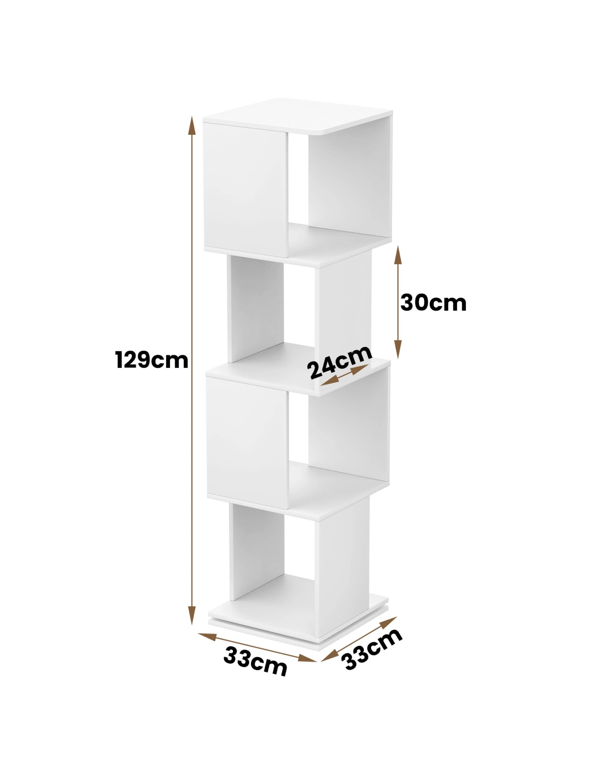 2 Advwin 4-Tier Rotating Bookshelf 360 Swivel Display Rack Corner Bookcase Cabinet, 2 of 8