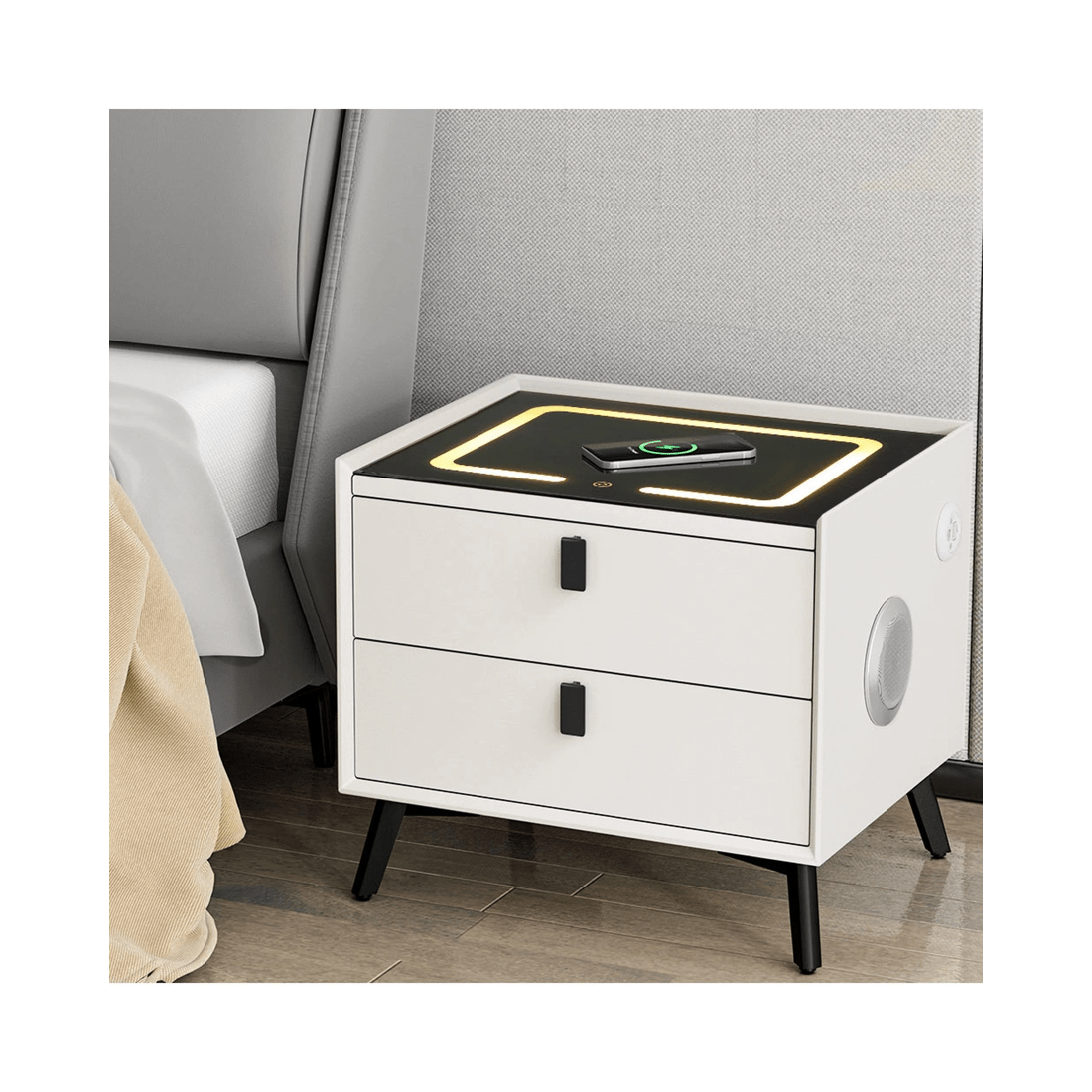 7 Artiss Smart Bedside Table - White, 7 of 7