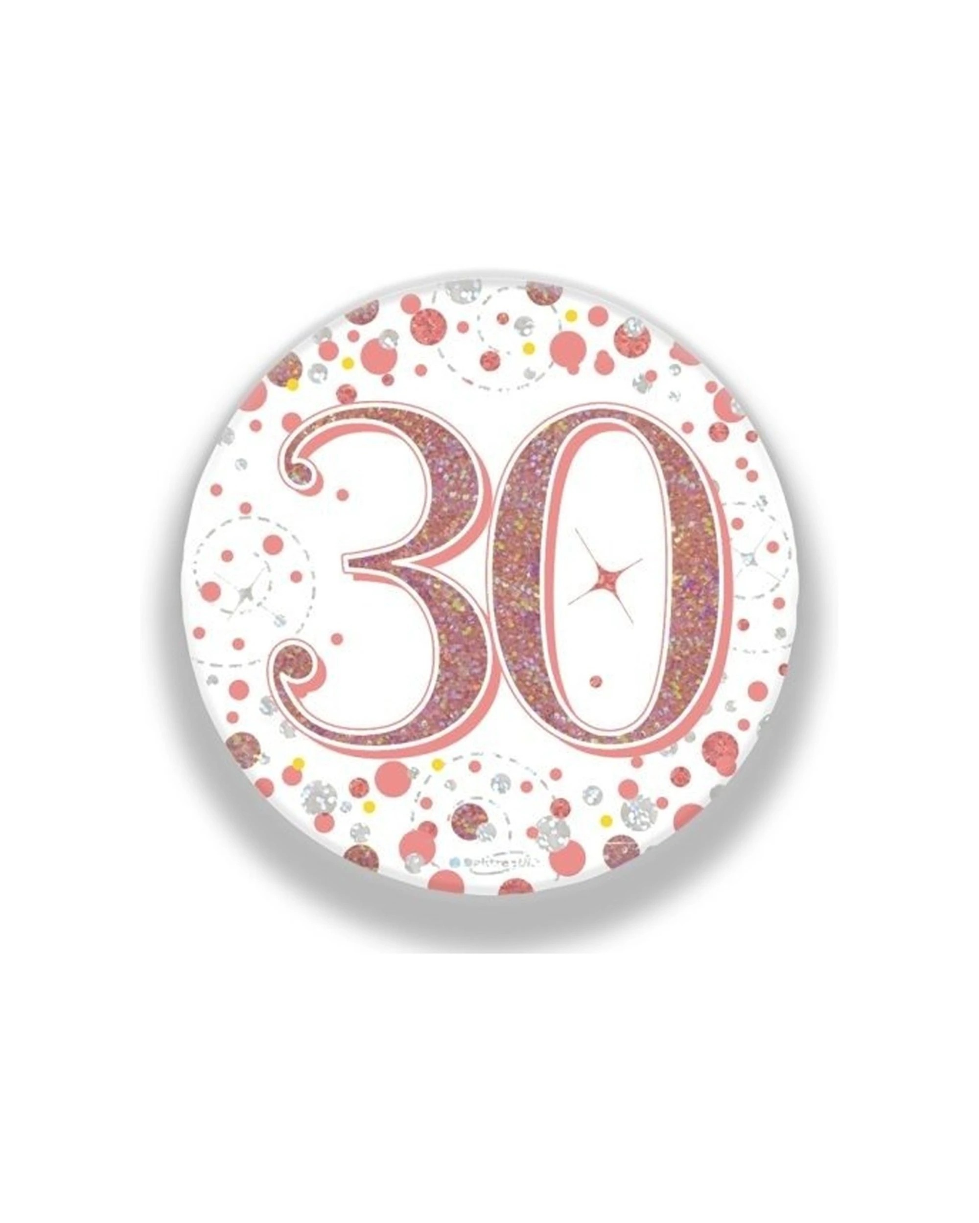 1 Alpen Sparkling Fizz Badge 30th Birthday 75mm Rose - Gold, 1 of 1