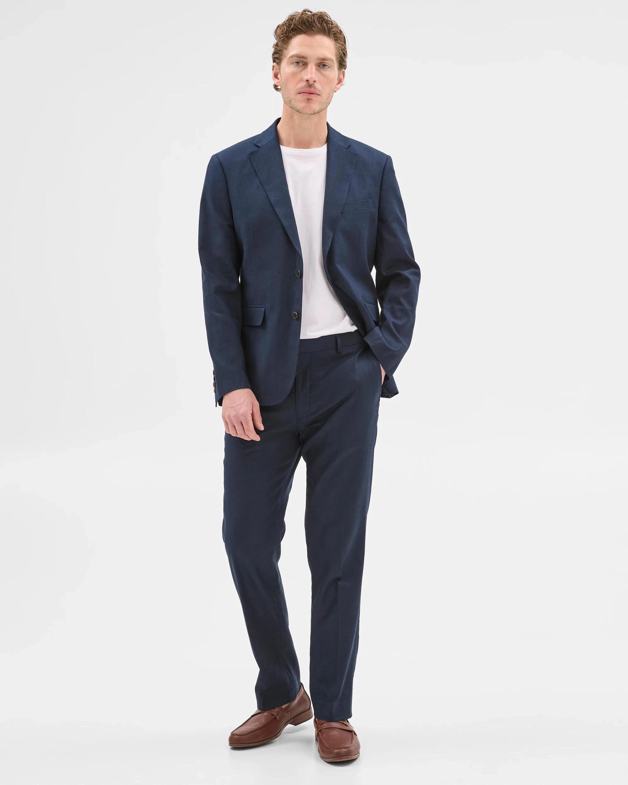 1 European Linen Blend Suit Pants - Preview NAVY, 1 of 6