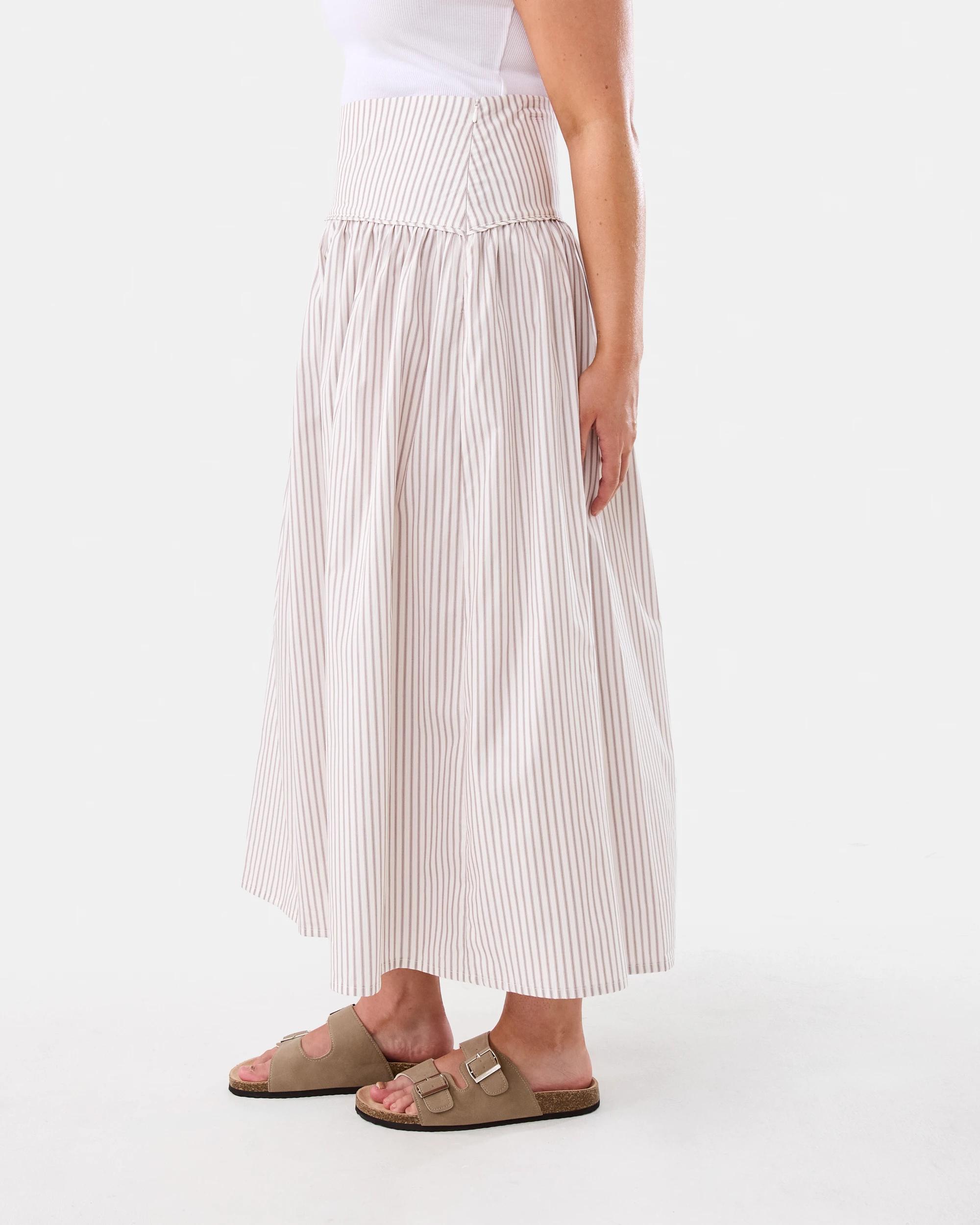 2 Yoke Maxi Skirt Mxd Stripe, 2 of 5