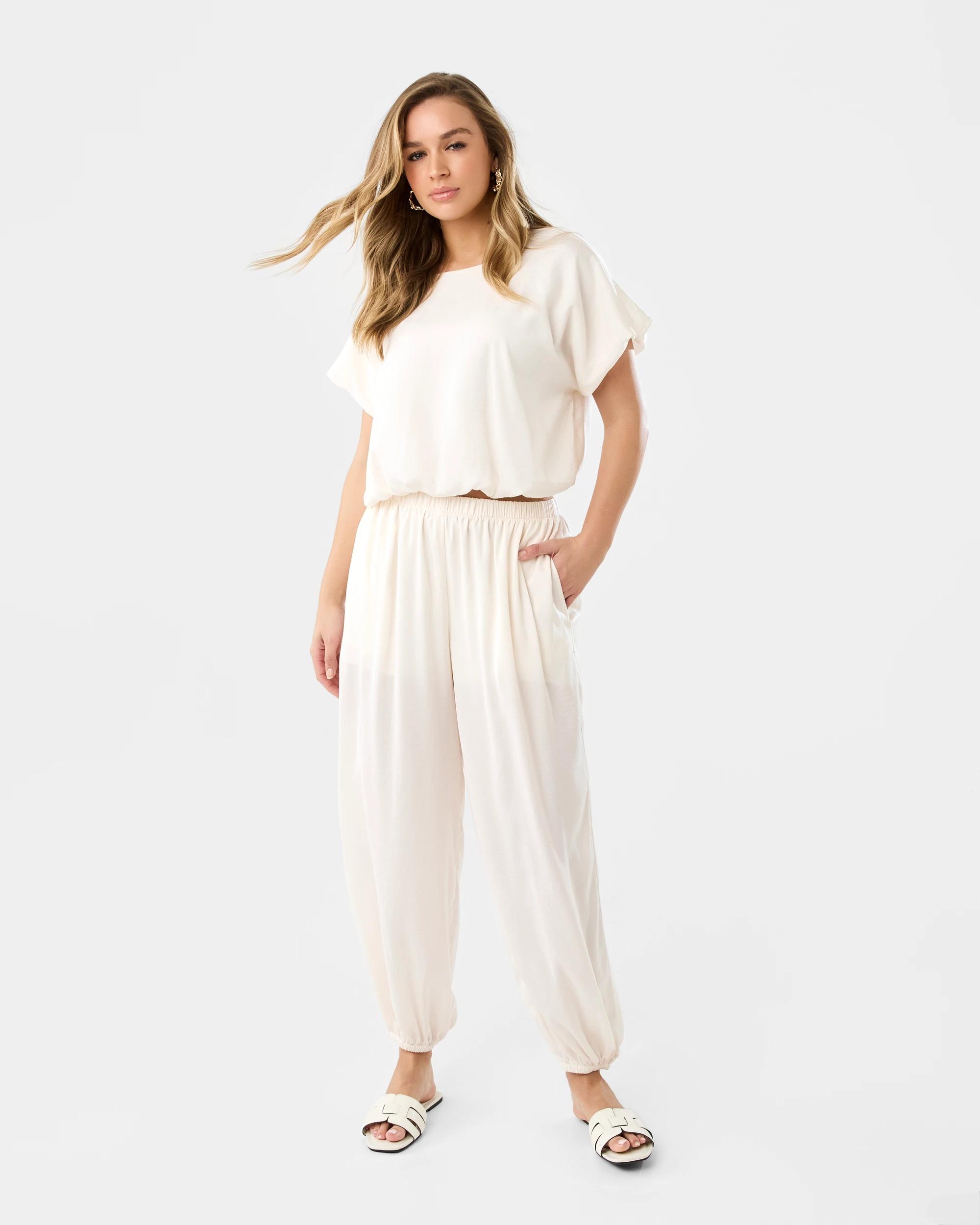 2 Short Sleeve Bubble Hem Top Vanillaoat, 2 of 8