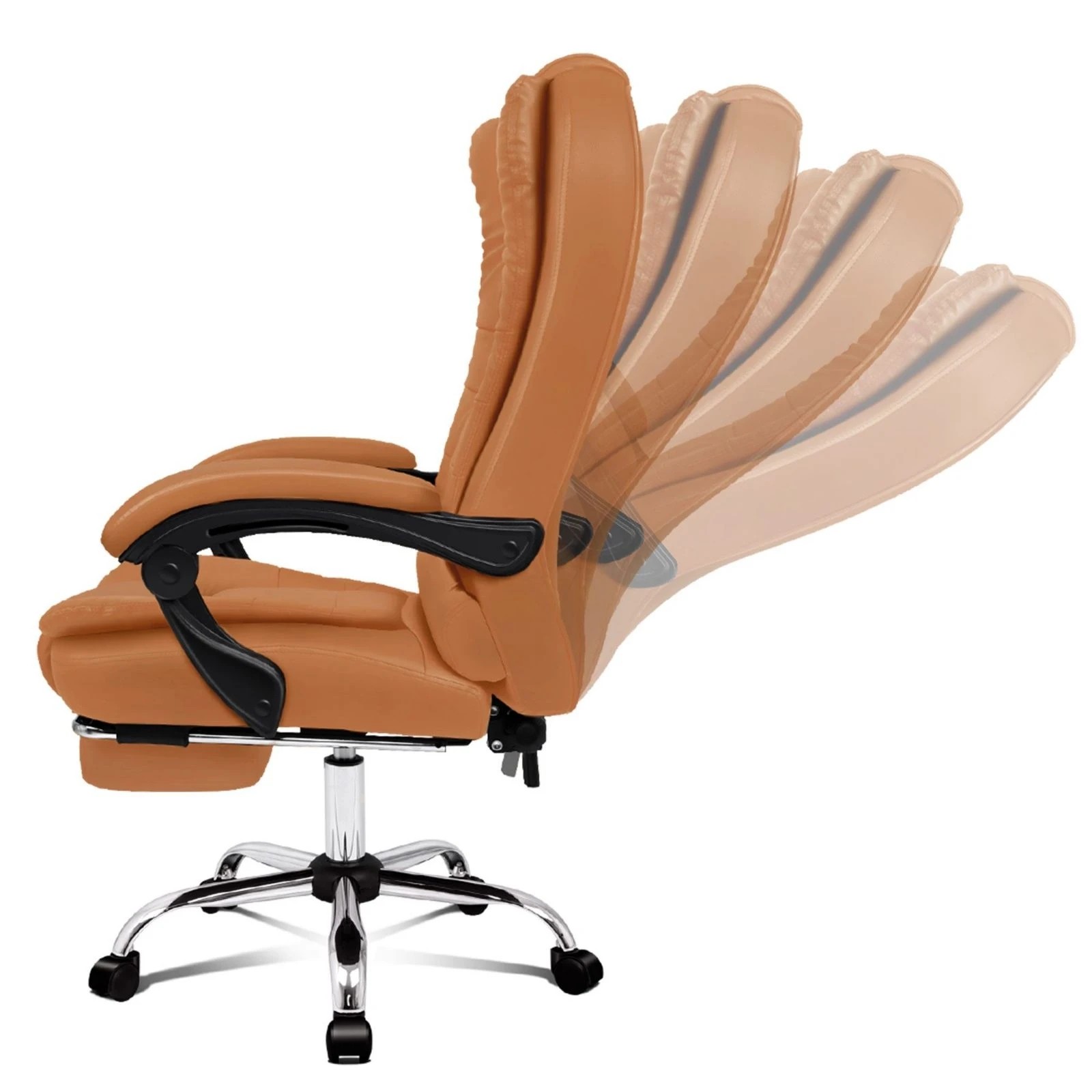 7 Alfordson Massage Office Chair Heated Seat Gaming Executive Racer PU Leather - Brown, 7 of 10