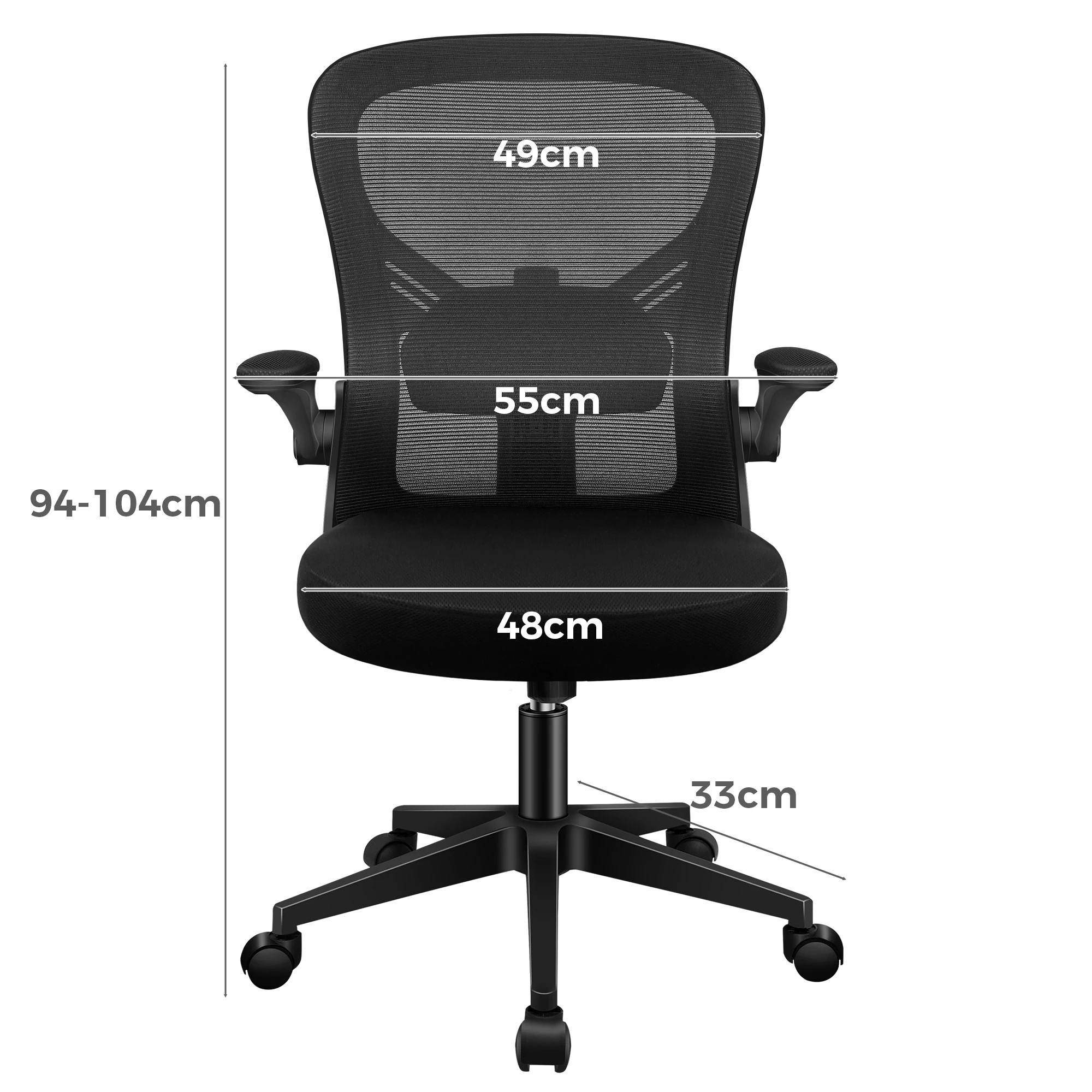 5 Alfordson Mesh Office Chair Executive Tilt Fabric Computer Seat Racing Work - Black, 5 of 10