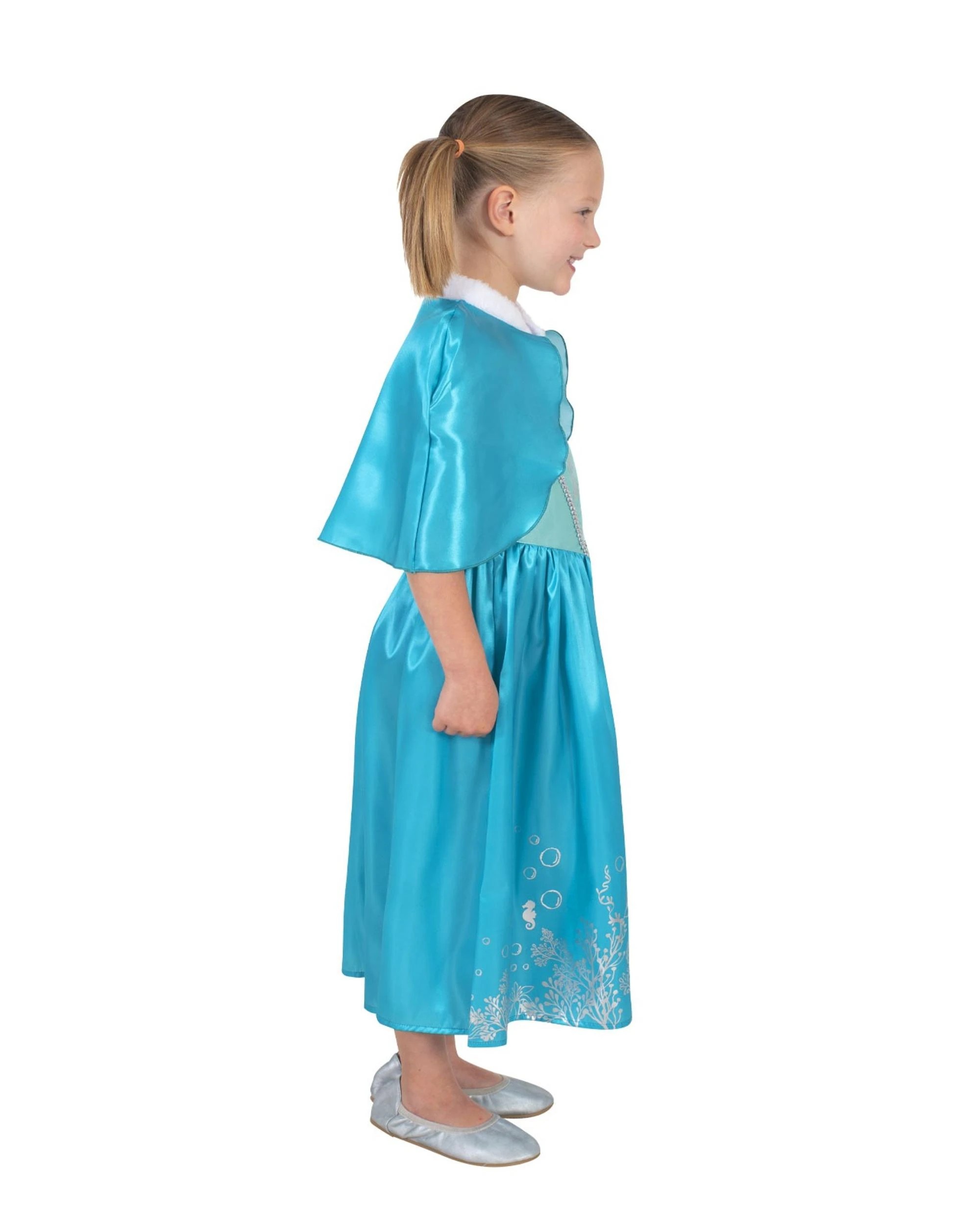2 Disney Princess Ariel Deluxe Cloak Child Costume Size 6-8 Years, 2 of 4