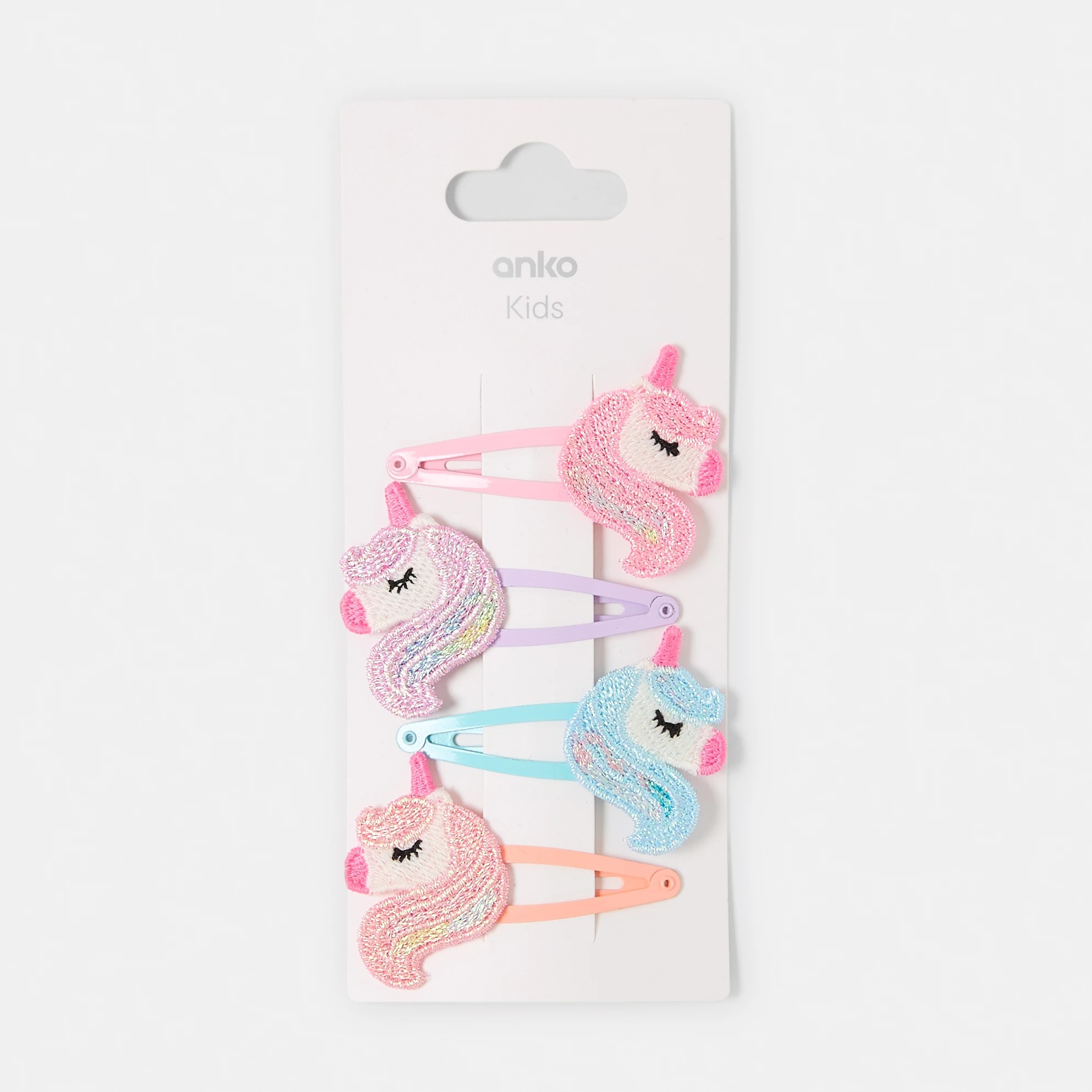 3 4 Pack Embroidered Unicorn Hair Clips, 3 of 3