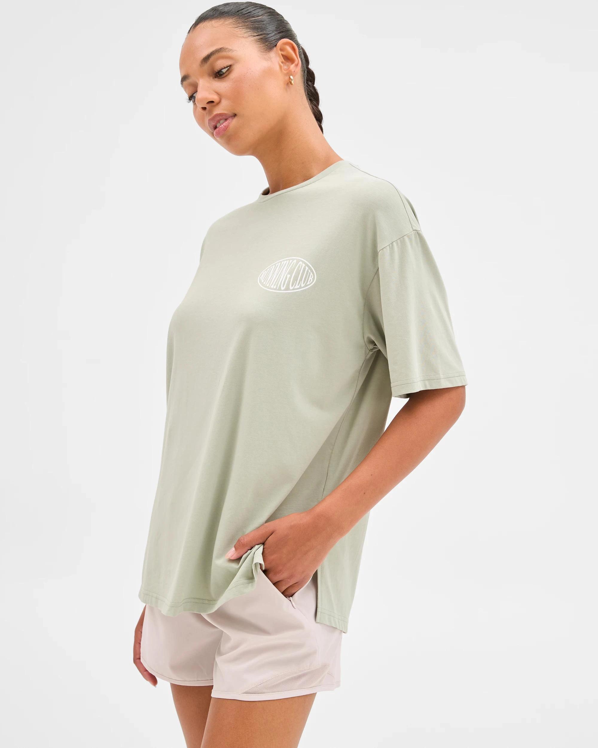 4 Target Active Active Australian Cotton Blend Oversized Graphic T-Shirt PISTACHIO/RUNNING CLUB, 4 of 6
