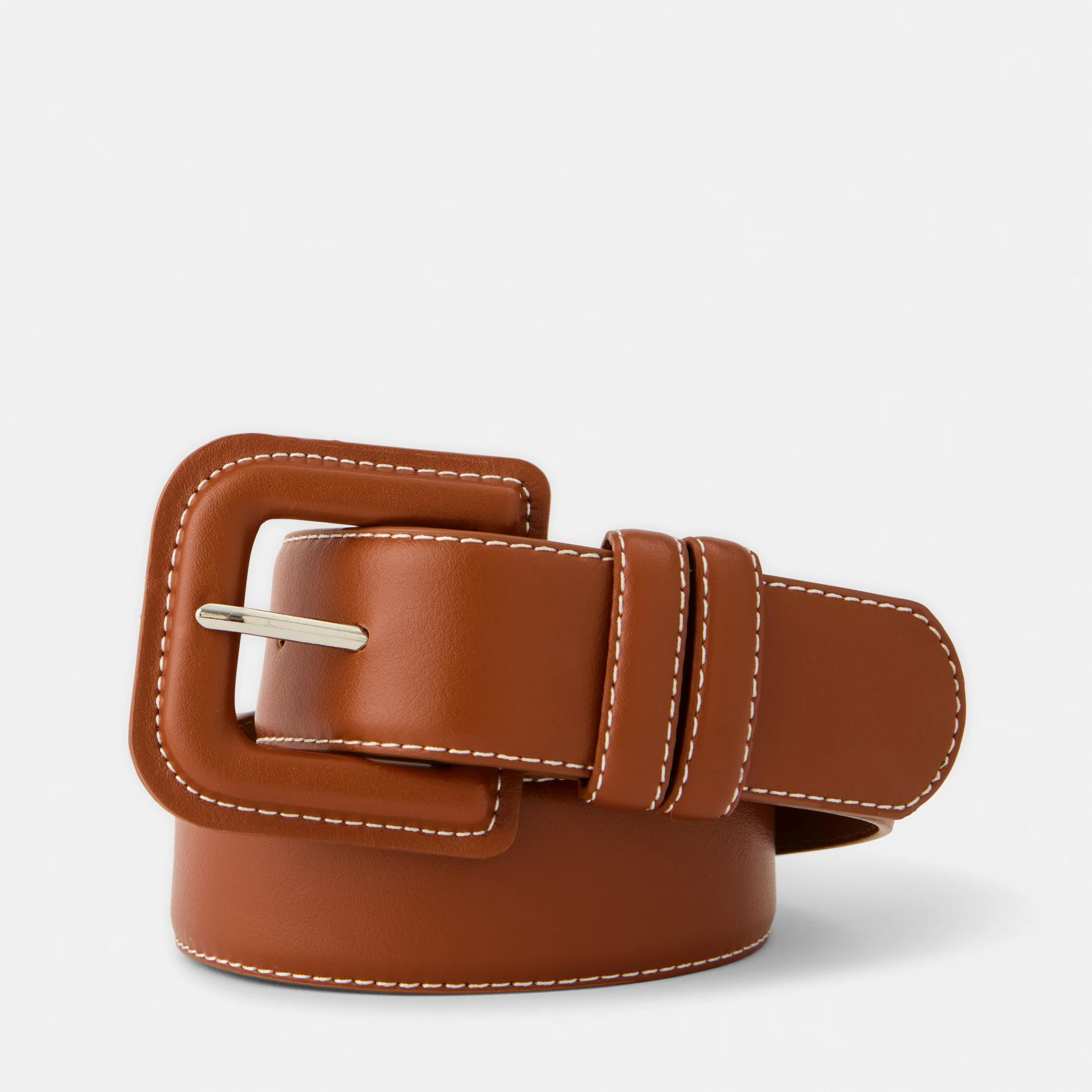 1 Covered Buckle Belt Rich Tan, 1 of 2