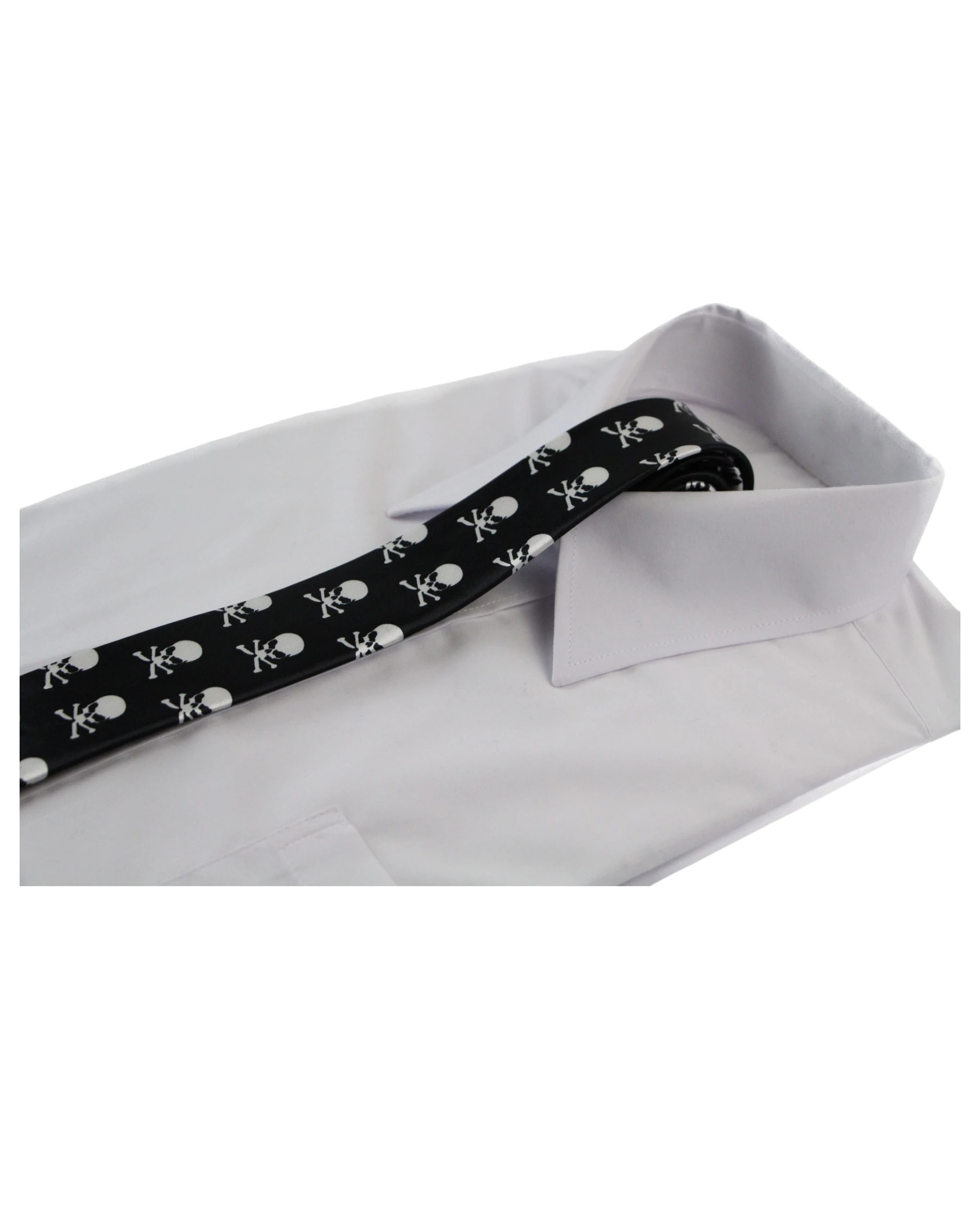 3 Zasel Mens Black & White Skulls 5cm Skinny Neck Tie - Multi - Multi, 3 of 4