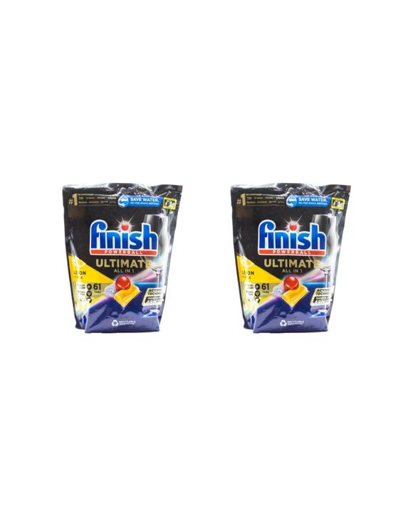 Finish 122pc Finish Ultimate AllIn1 Dishwasher Tablets Lemon Sparkle - Black
