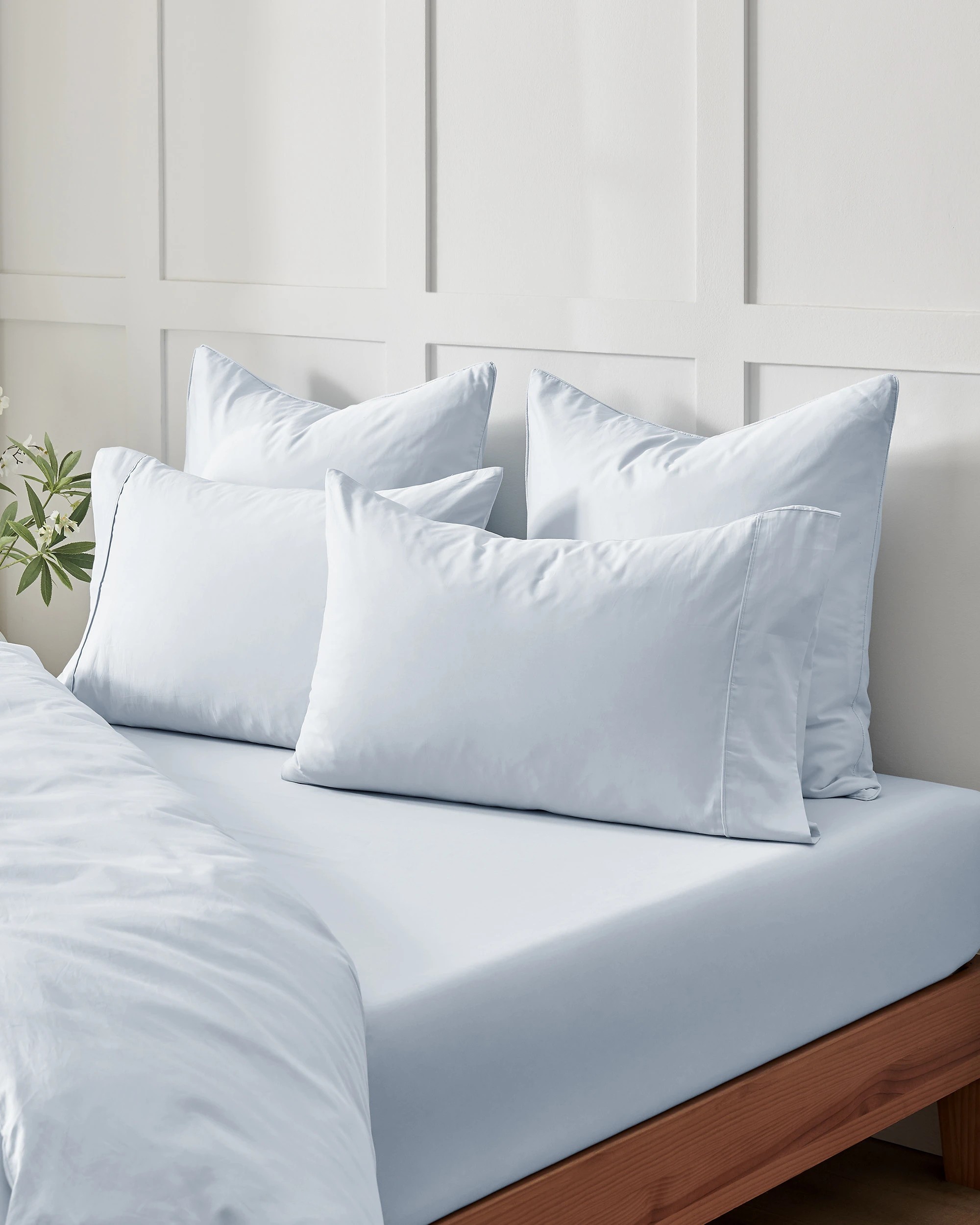 7 Dreamaker 400TC Premium Cotton Sateen Fitted Sheet Set - King Single Bed - Sky, 7 of 7