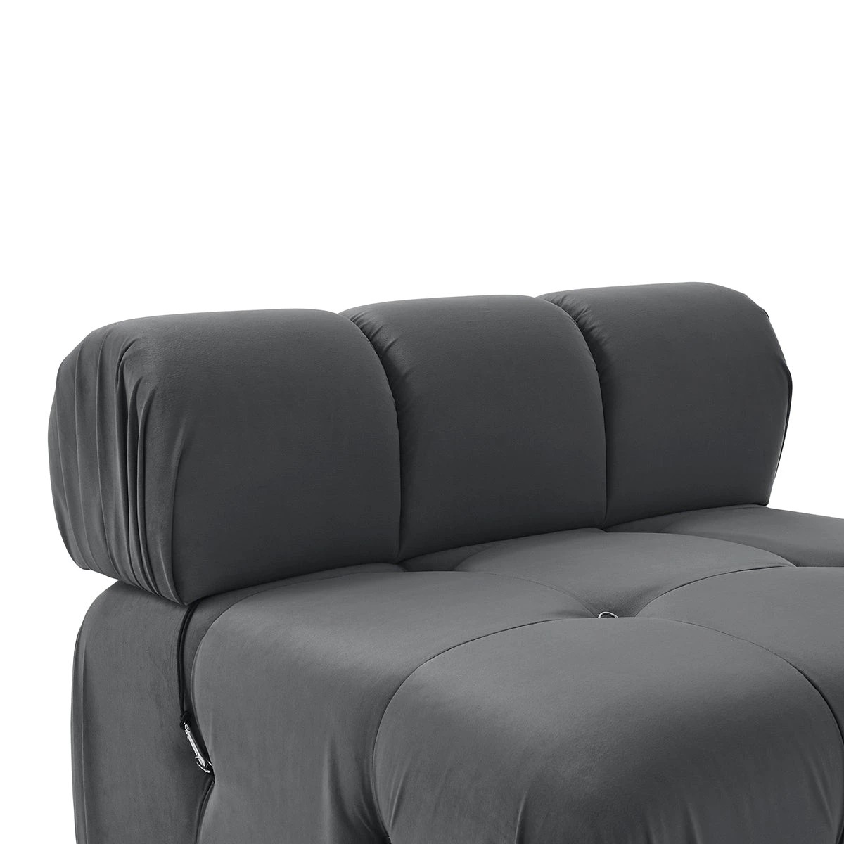 9 Foret 6 Seater Arm Sofa Modular Ottoman Velvet Tufted Lounge Couch Chaise Dark Grey, 9 of 9