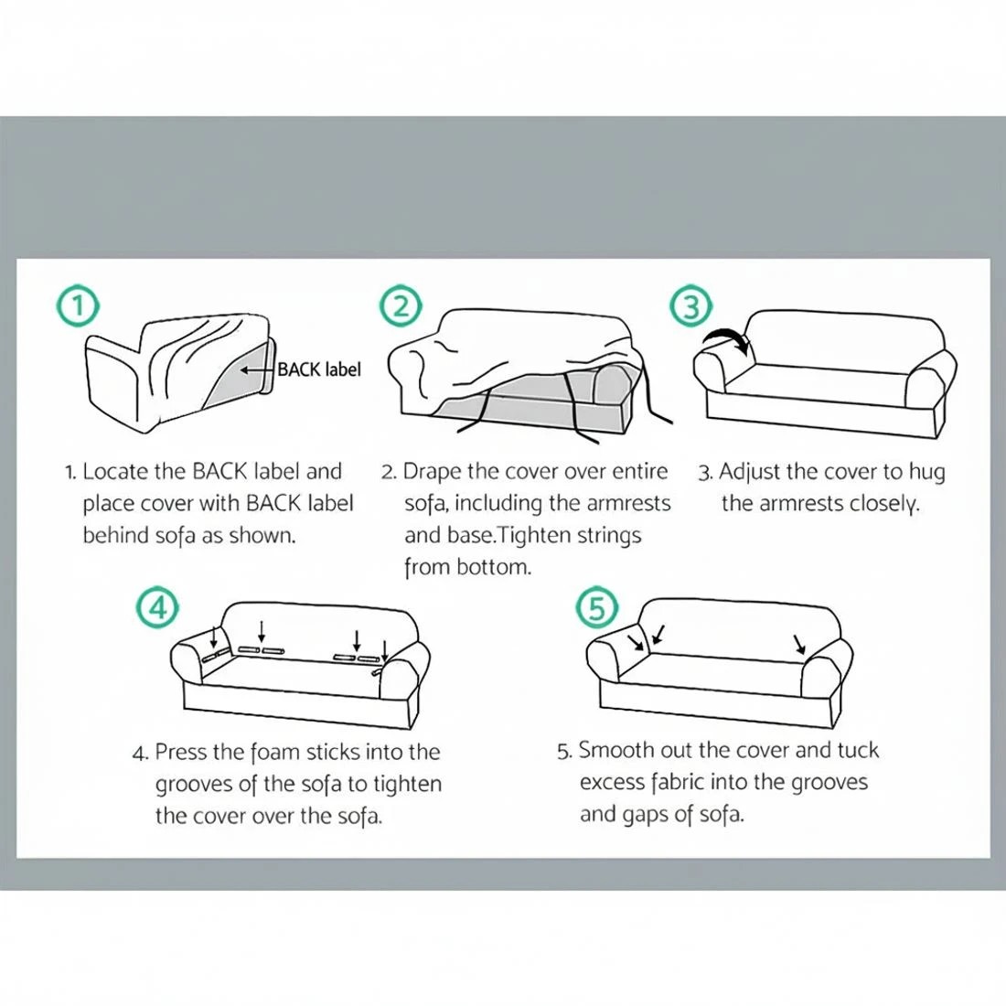 5 Artiss Sofa Cover Couch Covers 4 Seater Velvet - Black, 5 of 5