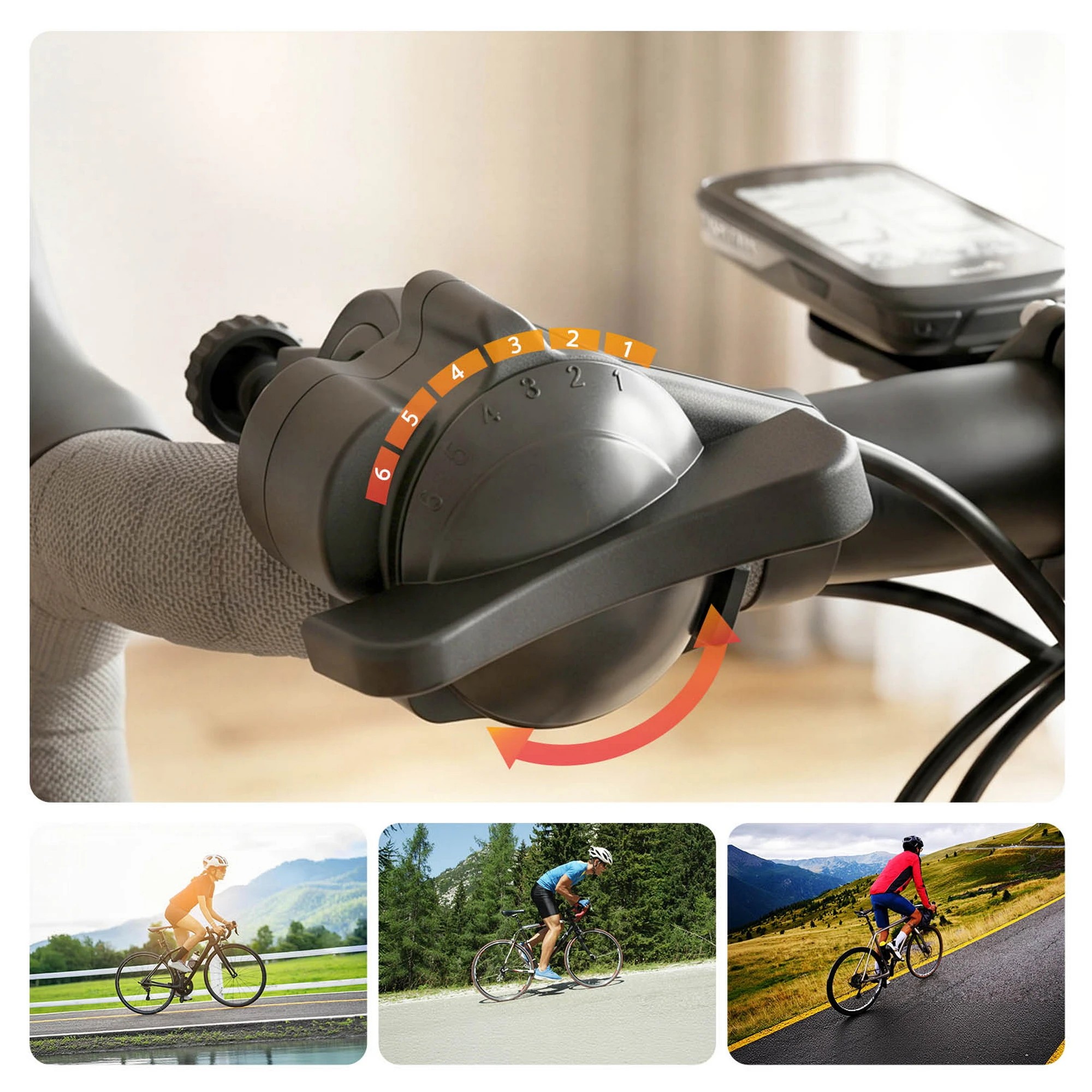 4 Everfit Bike Trainer Stand Indoor Riding 6 Level Resistance Bicycle Cycling - Yellow, 4 of 7
