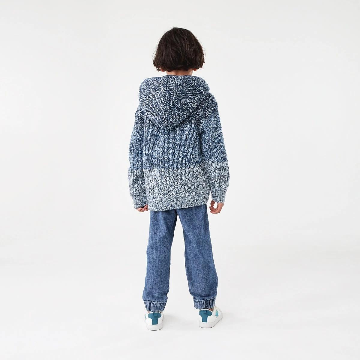 7 Sherpa Knit Hoodie Nvy Twist, 7 of 9