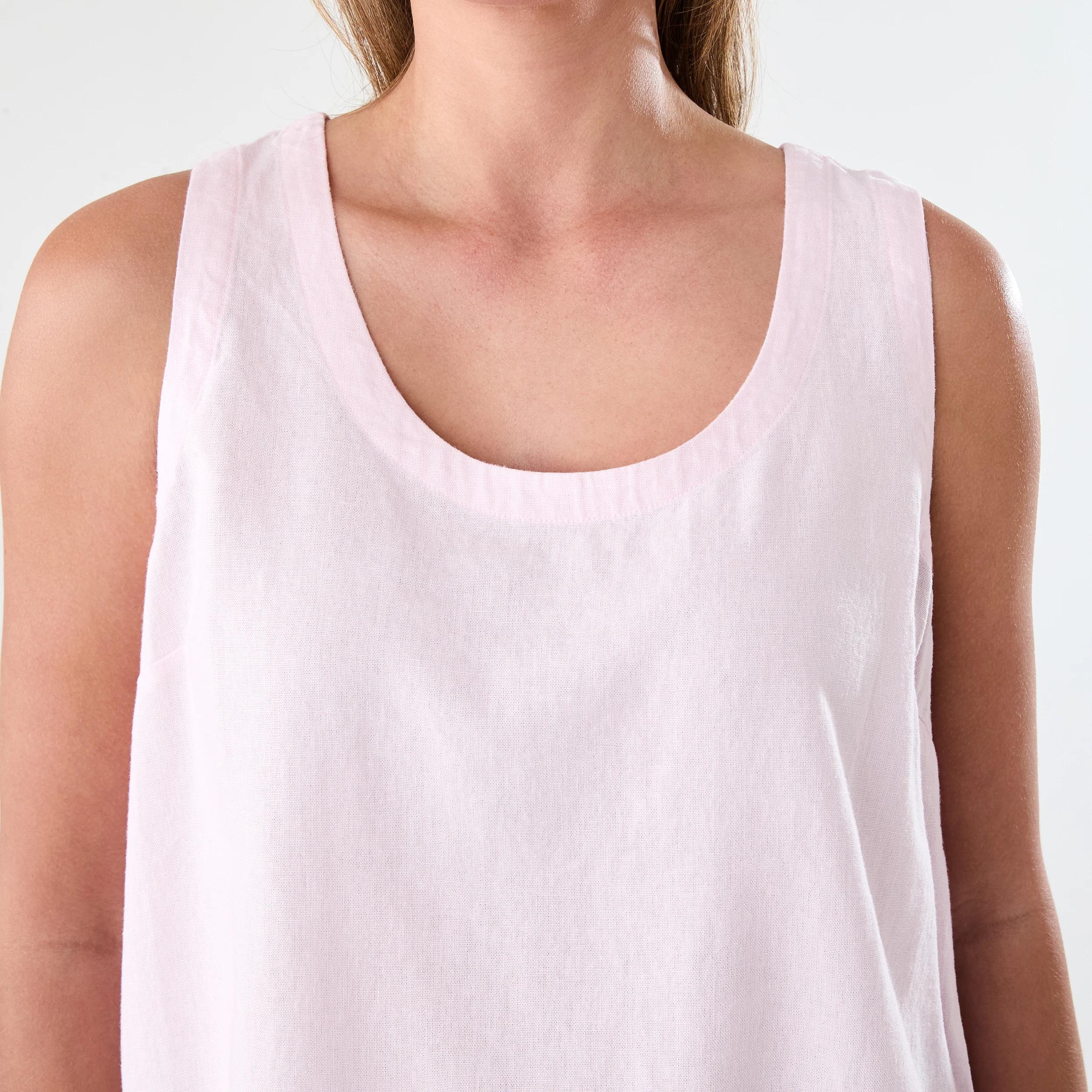 5 Sleeveless Linen Blend Scoop Neck Tank Chery Pink, 5 of 6