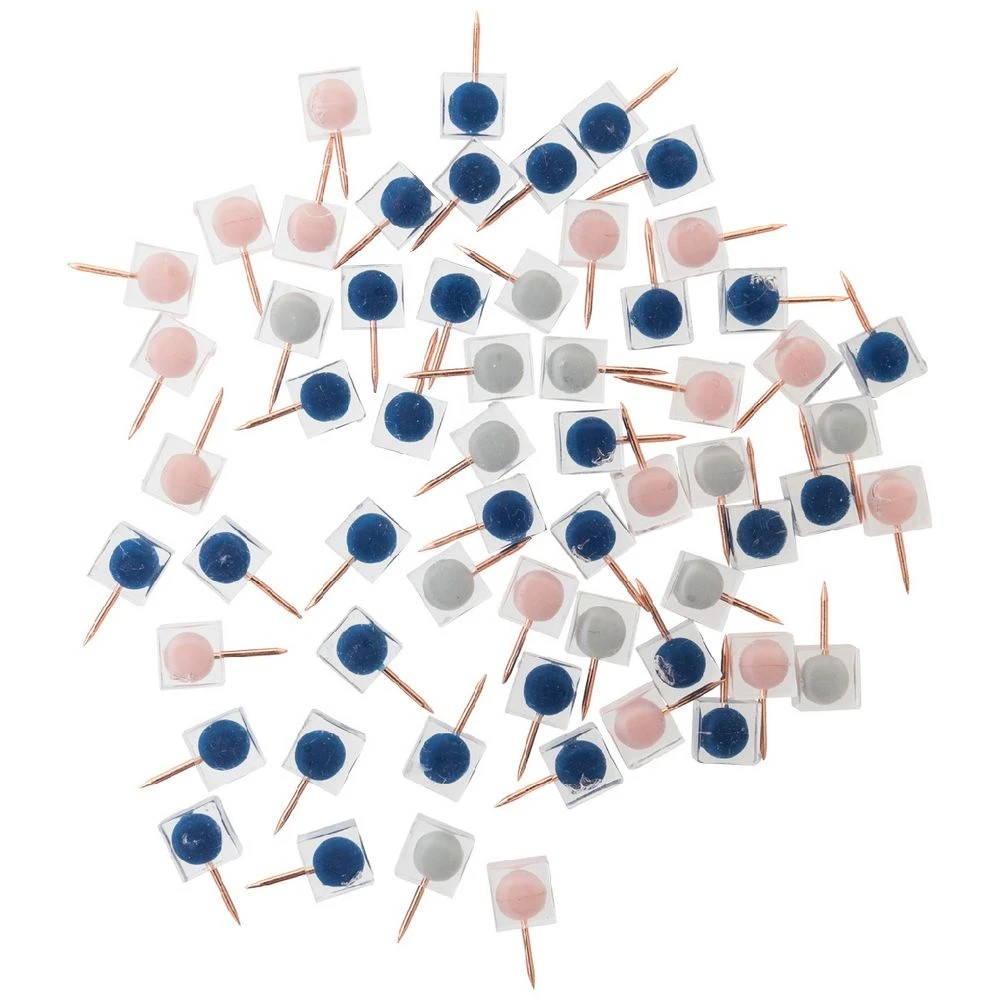 1 Otto Square Push Pins 11mm Assorted 60 Pack, 1 of 2