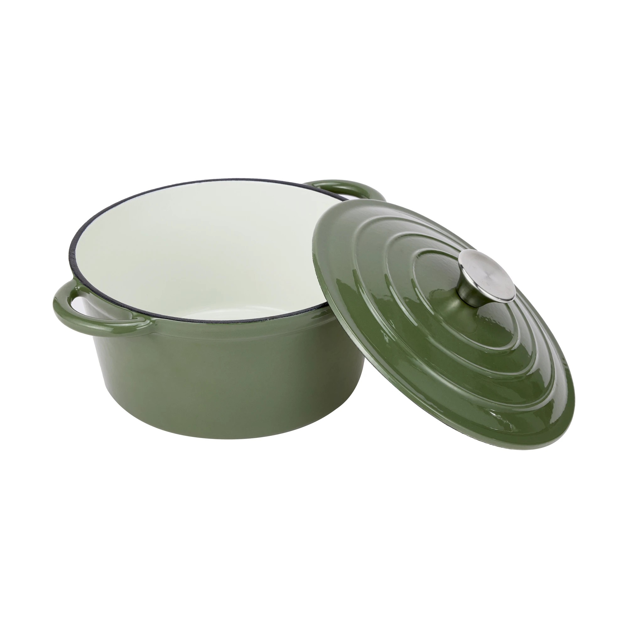 2 4L Olive Cast Iron Casserole, 2 of 6