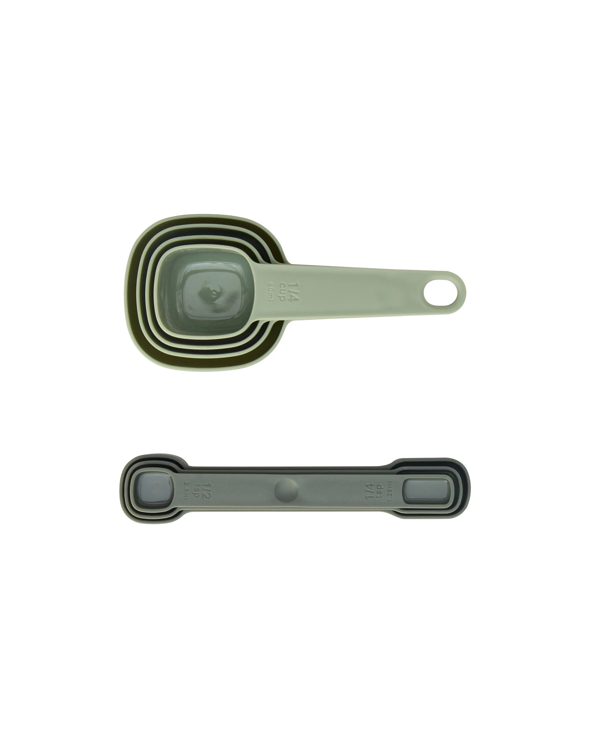 7 Gourmet Kitchen Modern Nesting Measuring Cup & Spoon Bundle - Green, 7 of 8