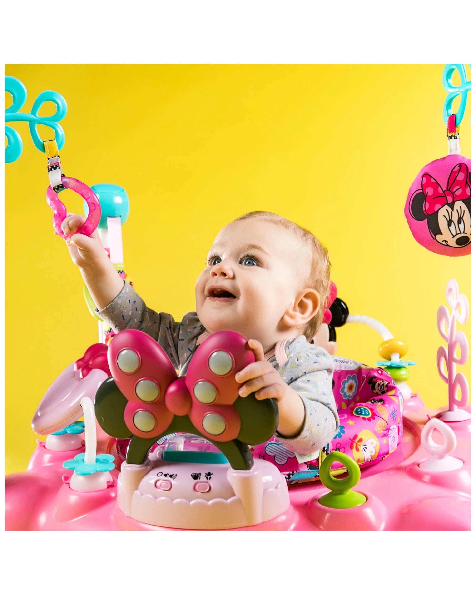 6 Bright Starts Minnie Mouse Baby Jumper Activity Centre Rotating Seat 6 Months - Multi, 6 of 9