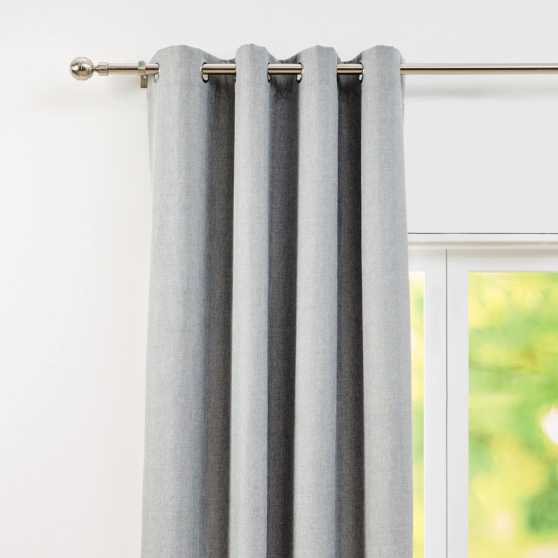 2 Monaco Long Block Out Curtain - Grey- 140cm x 250cm, 2 of 7
