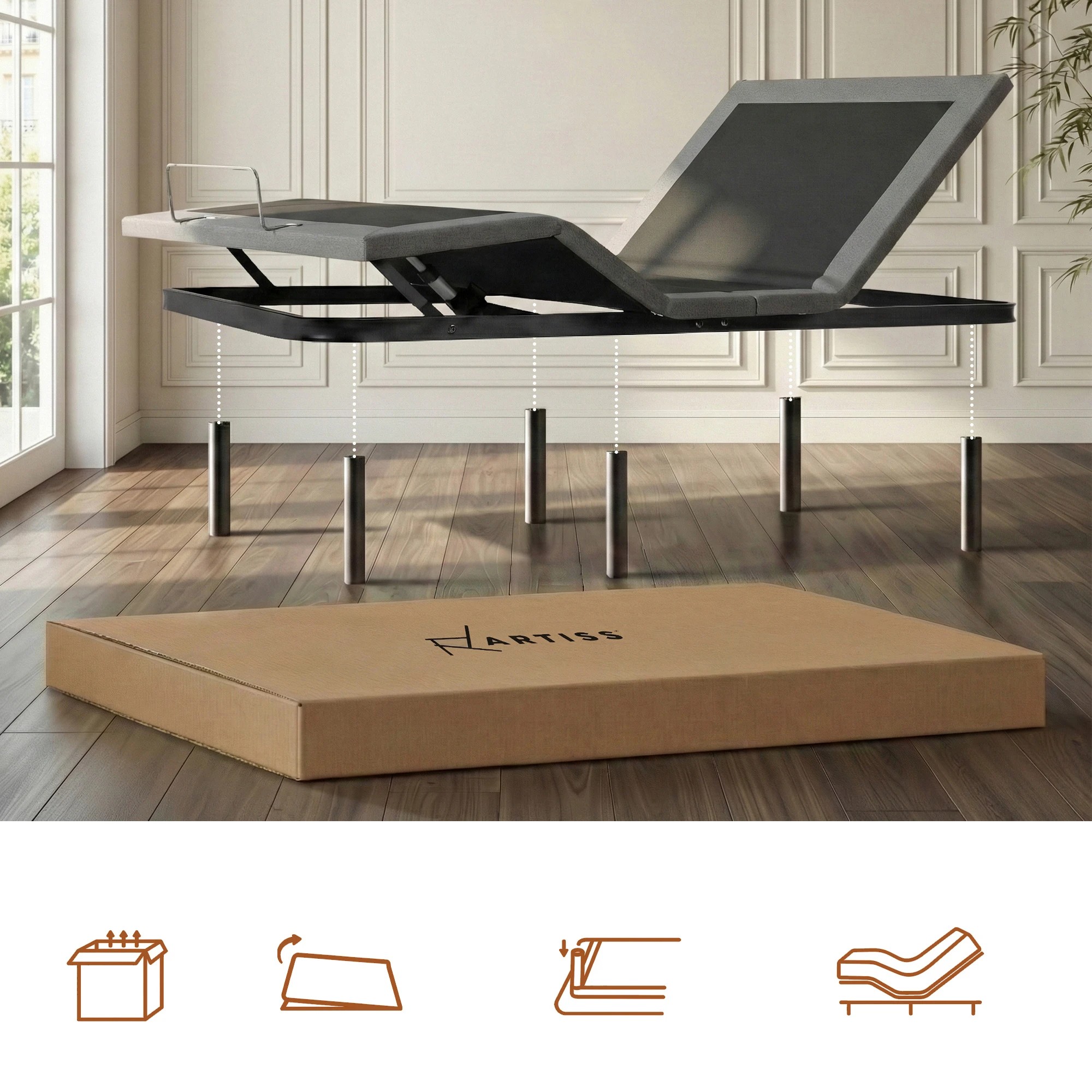 8 Artiss Queen Electric Adjustable Beds and Giselle Memory Foam Mattress Bundle - Multi, 8 of 10