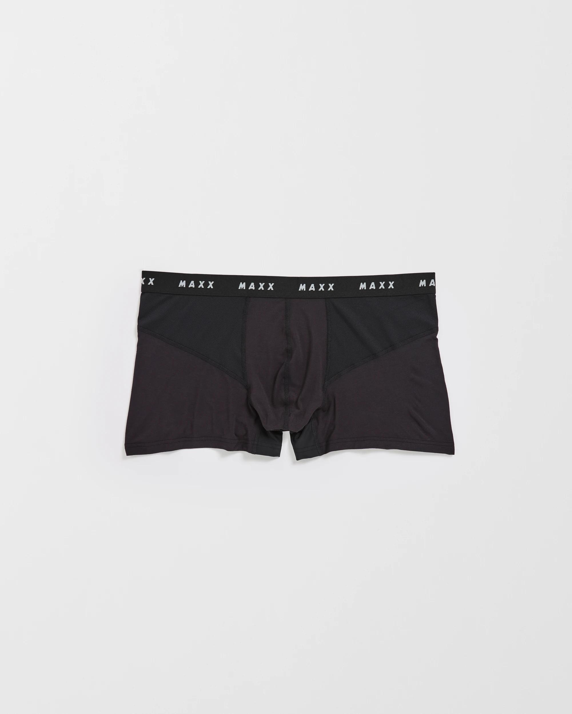 1 Maxx Plus Size Bamboo Rich Anti Chafe Long Length Trunks BLACK, 1 of 1