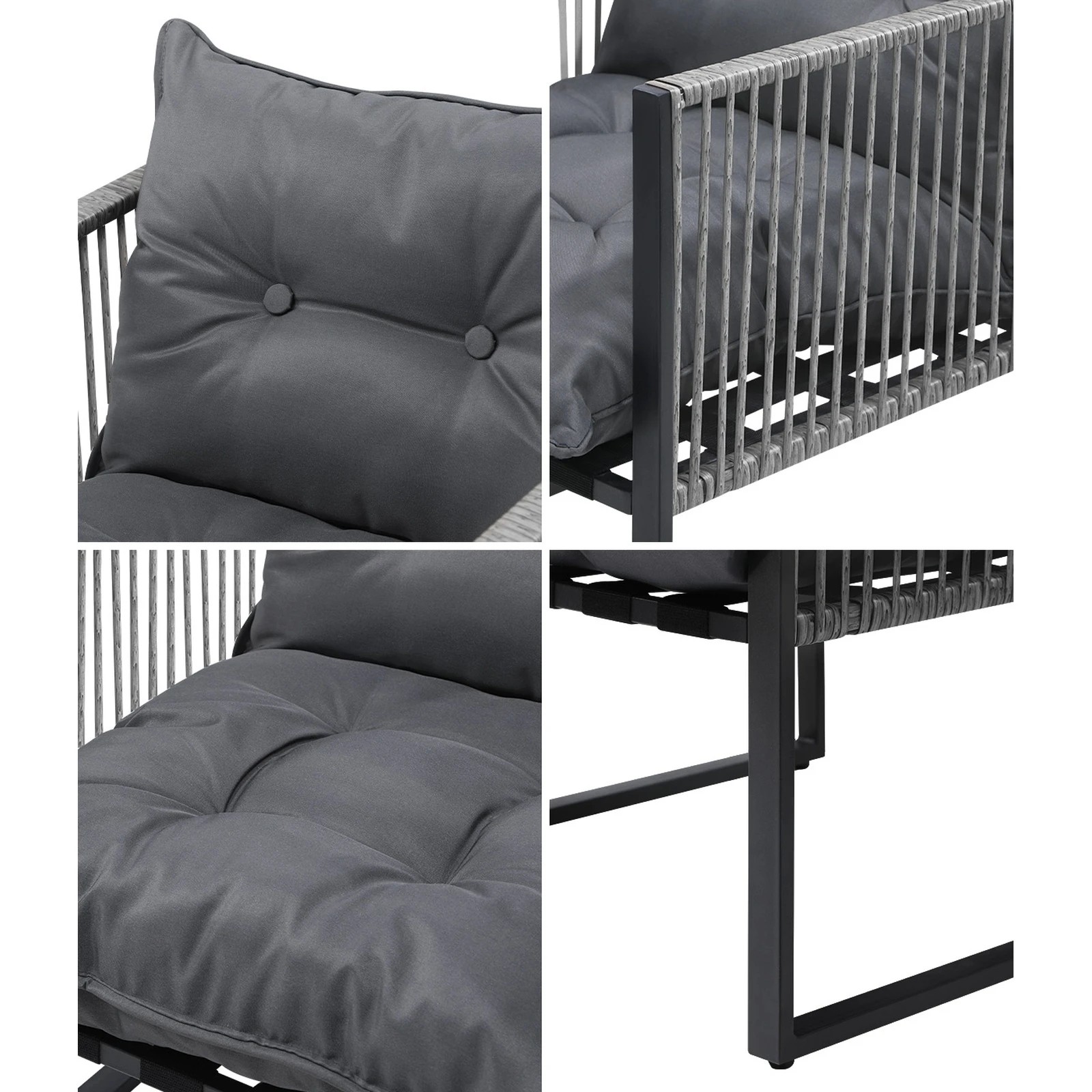 5 Livsip 2PCS Outdoor Furniture Patio Chairs Garden Lounge Sofa Set PE Wicker - Multi, 5 of 9